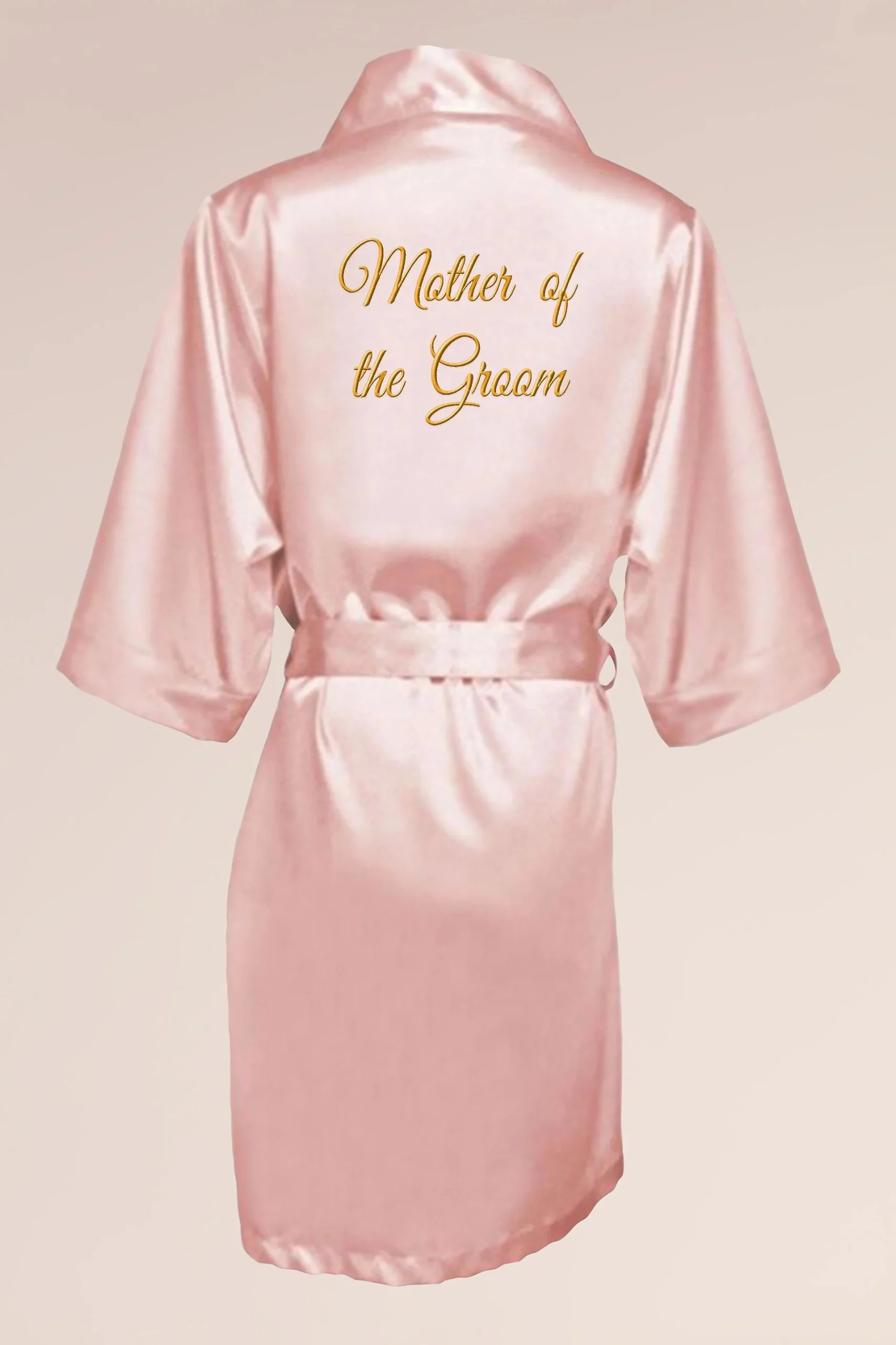 Embroidered Mother of Groom Satin Robe