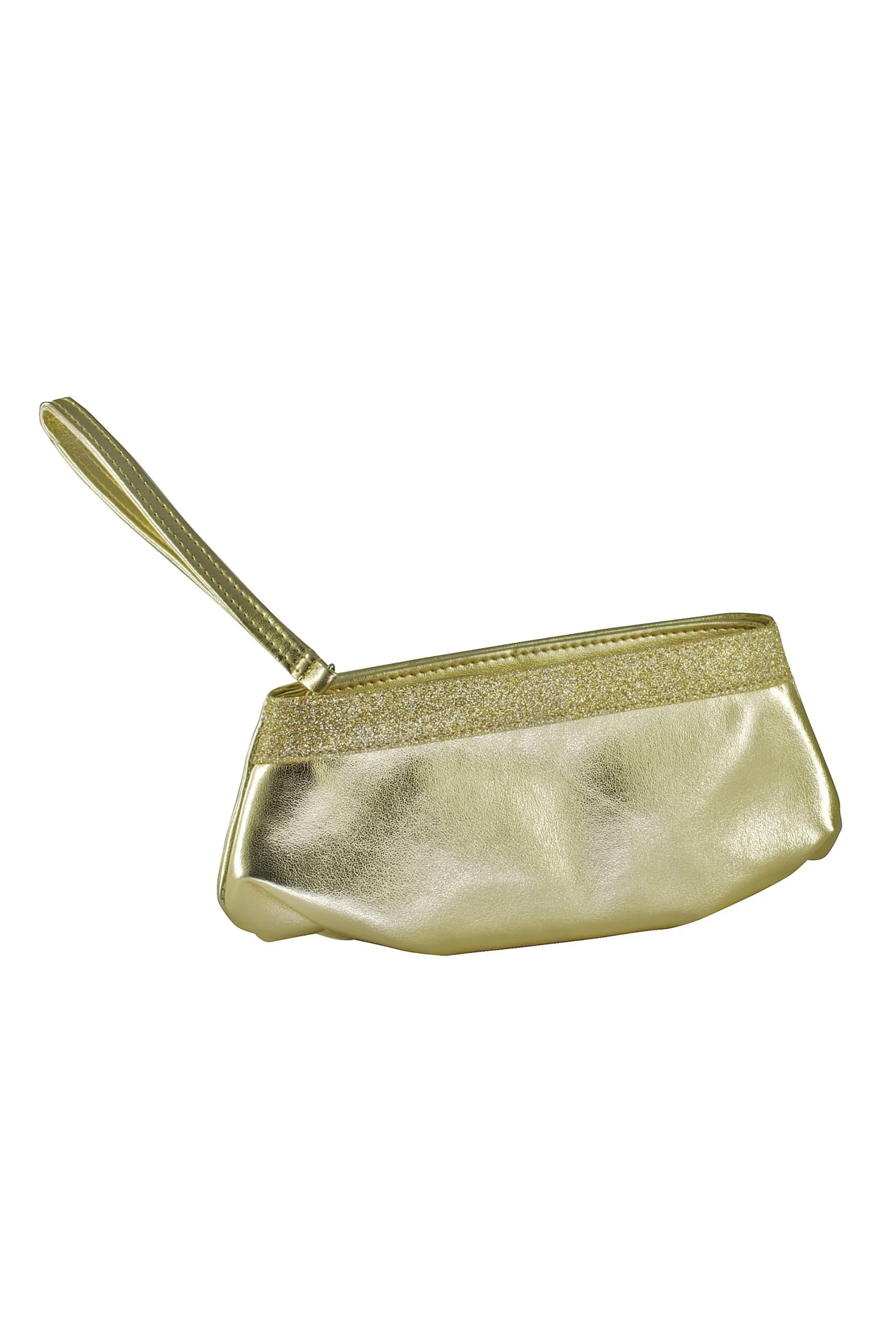 Emily Metallic Wristlet with Glitter Trim