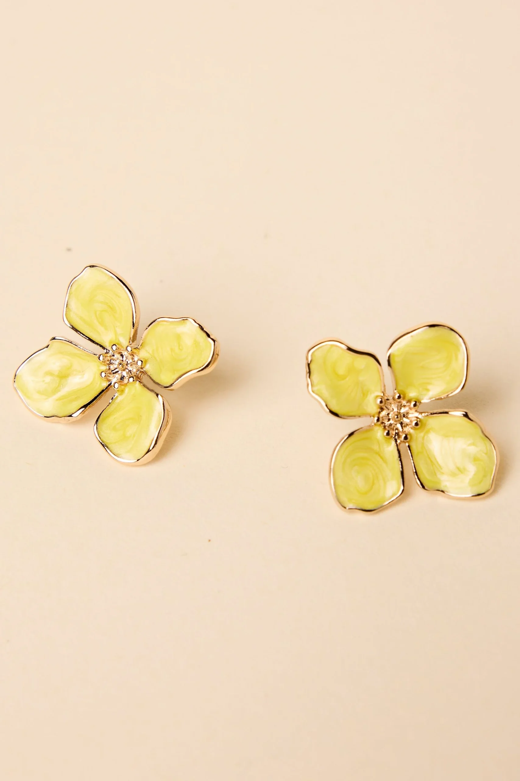 Enamel Flower Post Earrings