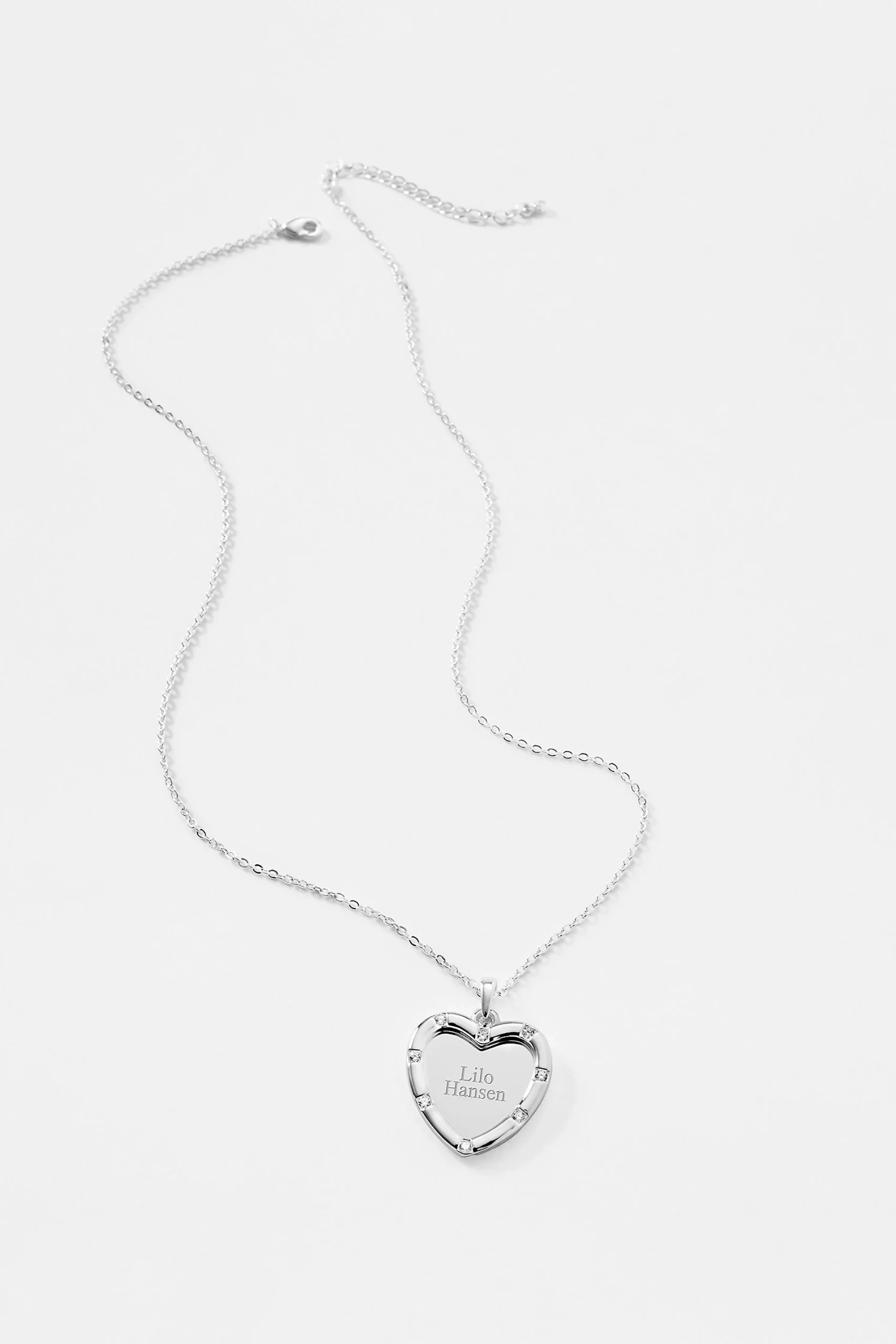 Engraved Channel Heart Swing Necklace