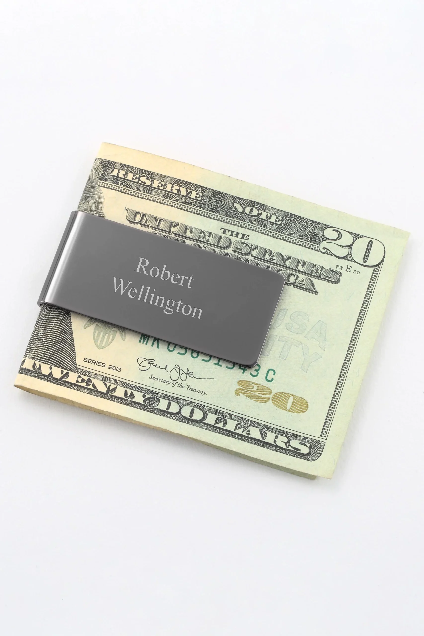 Engraved Gunmetal Money Clip