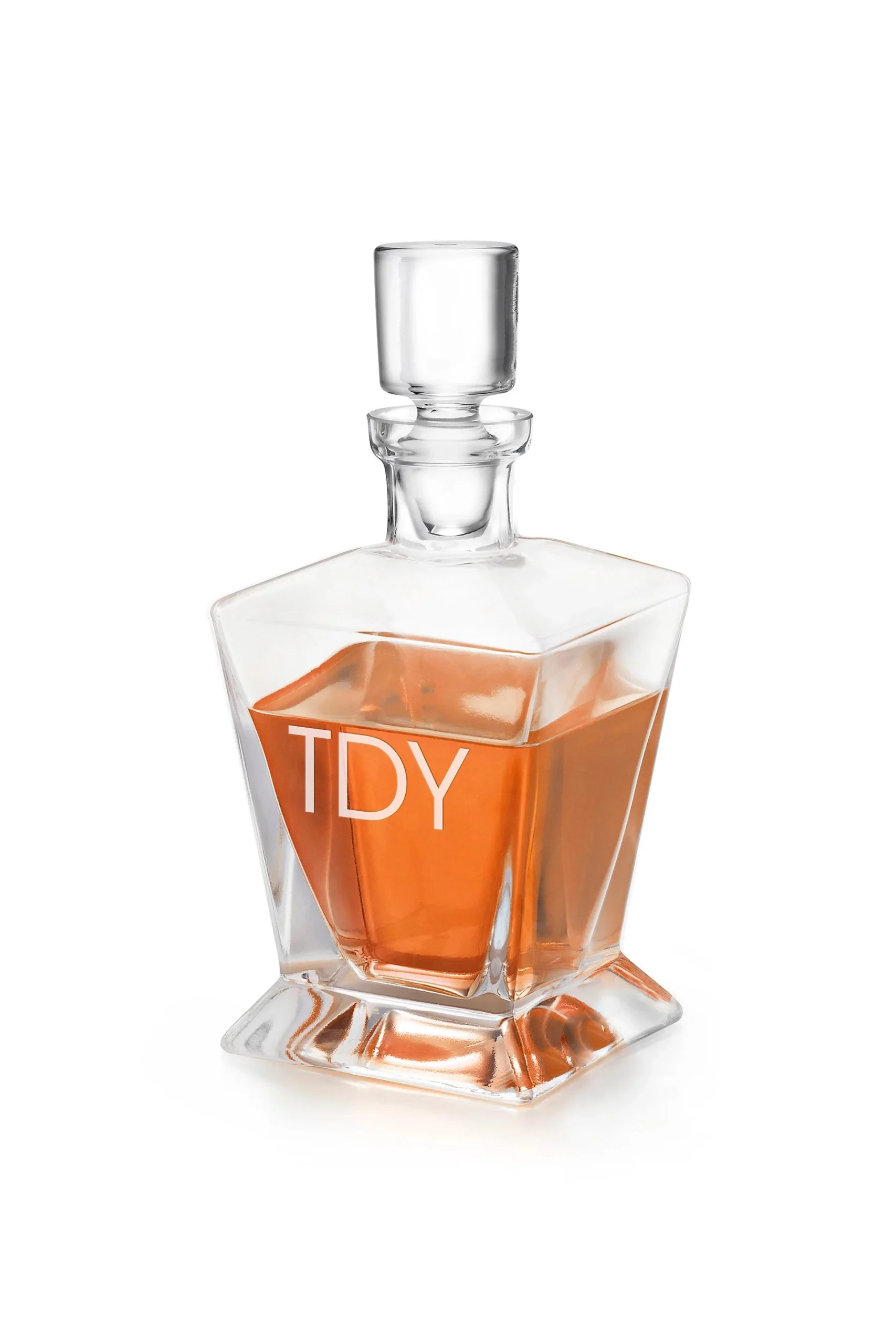 Engraved Monogram Footed Crystal Decanter