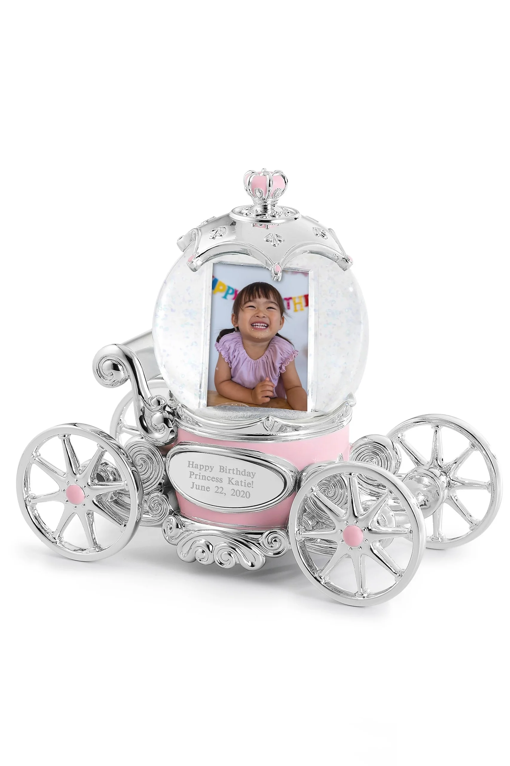 Engraved Princess Carriage Snow Globe