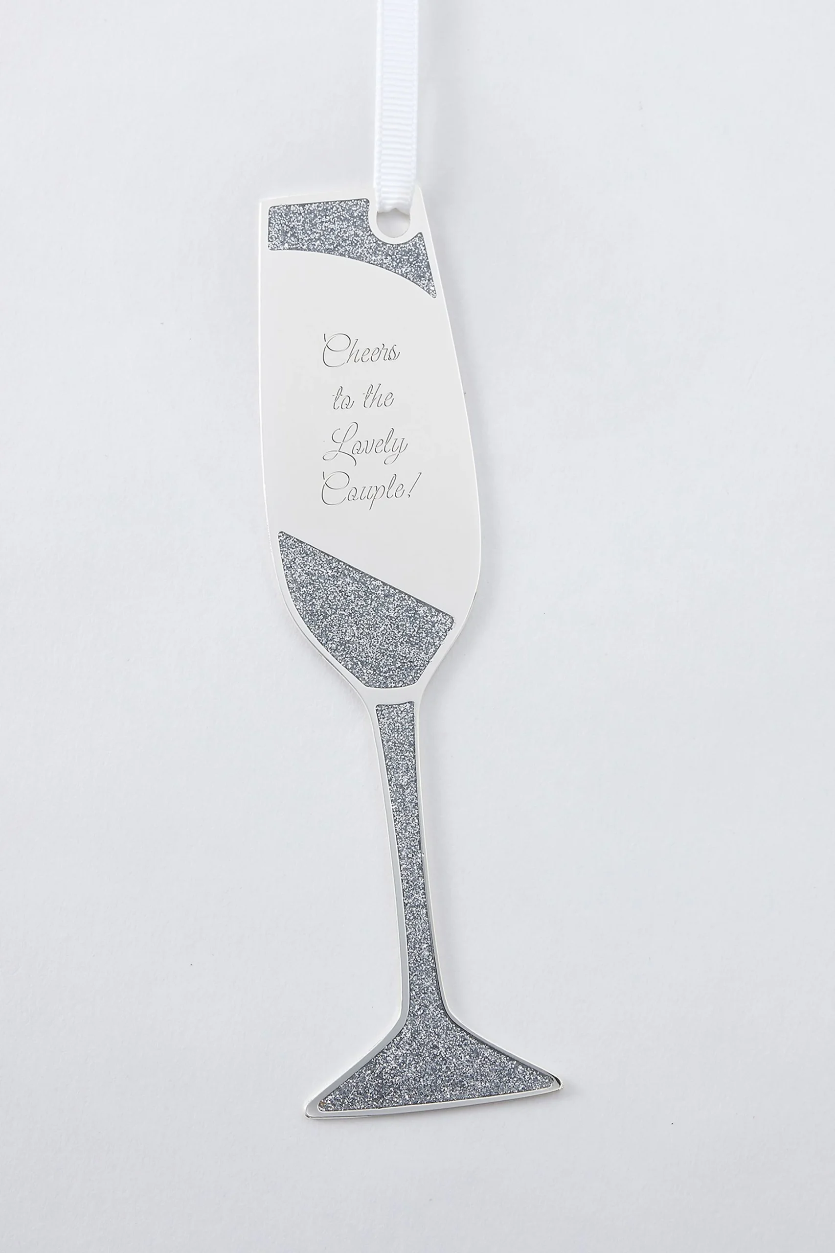 Engraved Sparkling Champagne Flute Ornament