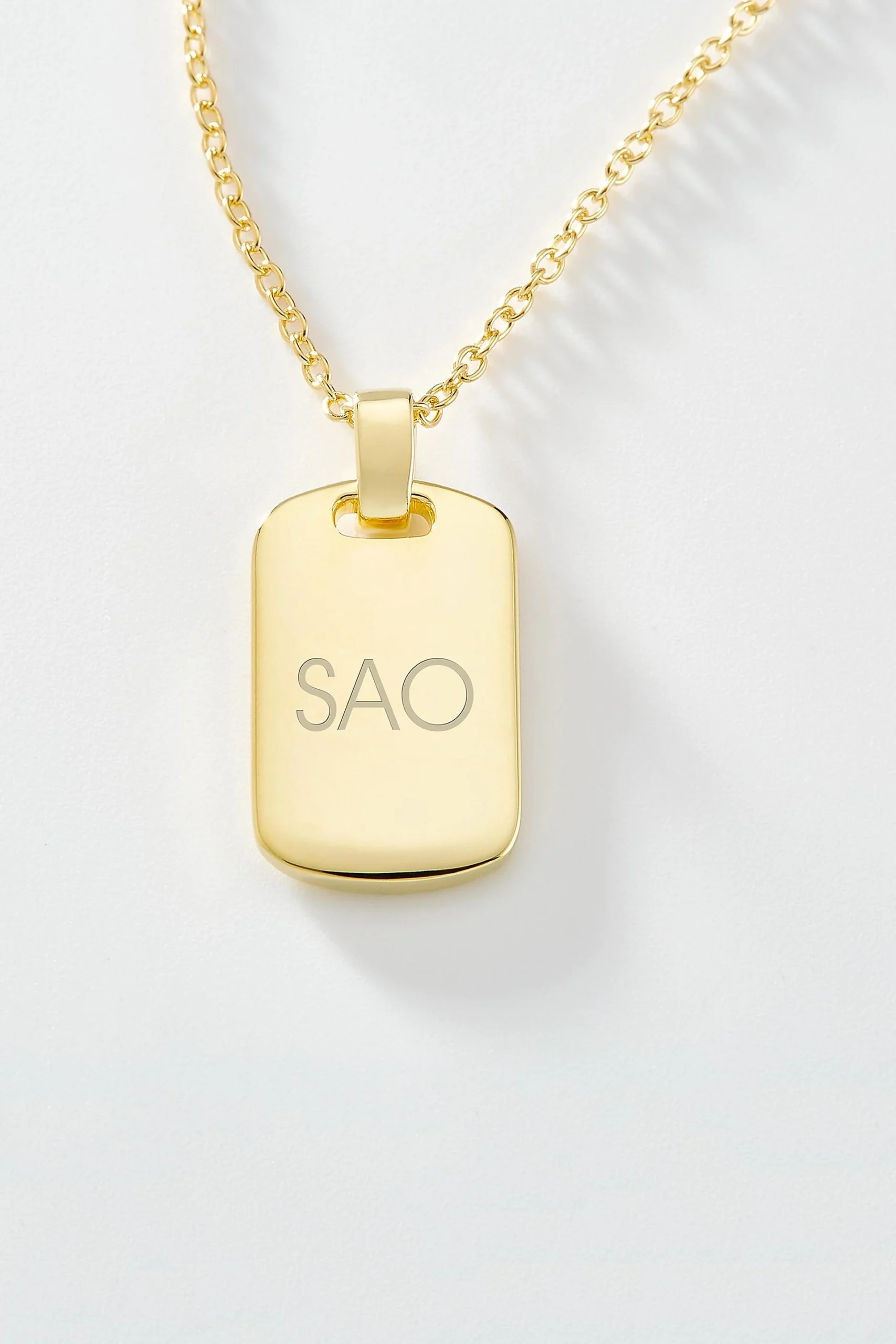 Engraved Sterling Silver Dog Tag Necklace
