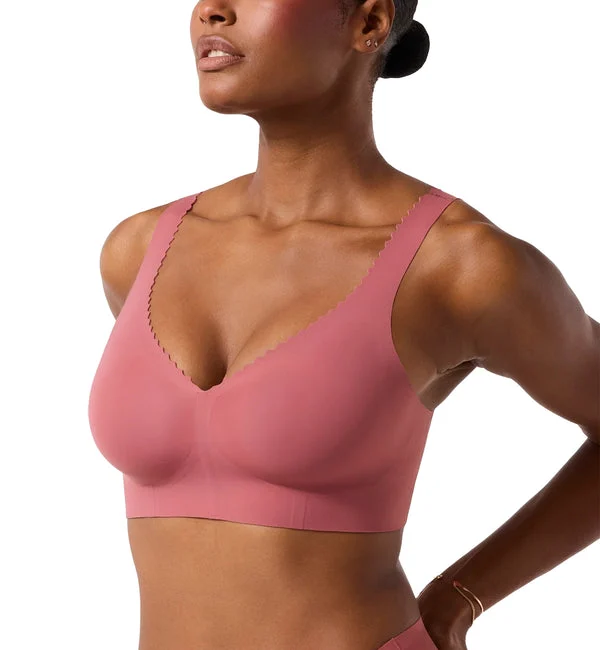 Evelyn & Bobbie EVELYN Deep V-Neck Bralette (1834) - Pink Canyon