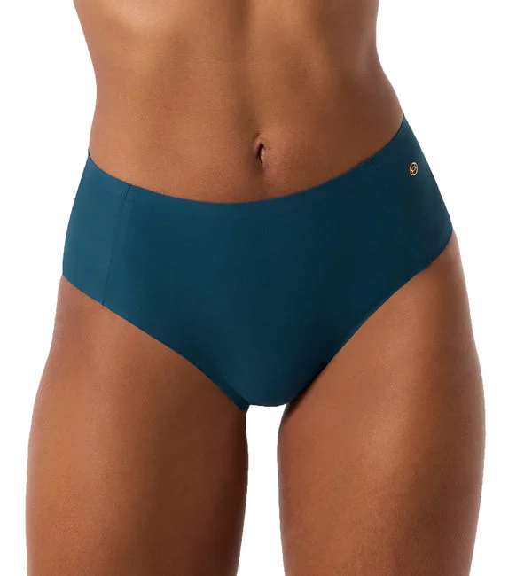 Evelyn & Bobbie High-Waisted Retro Bikini Panty (1704) - Deep Tide
