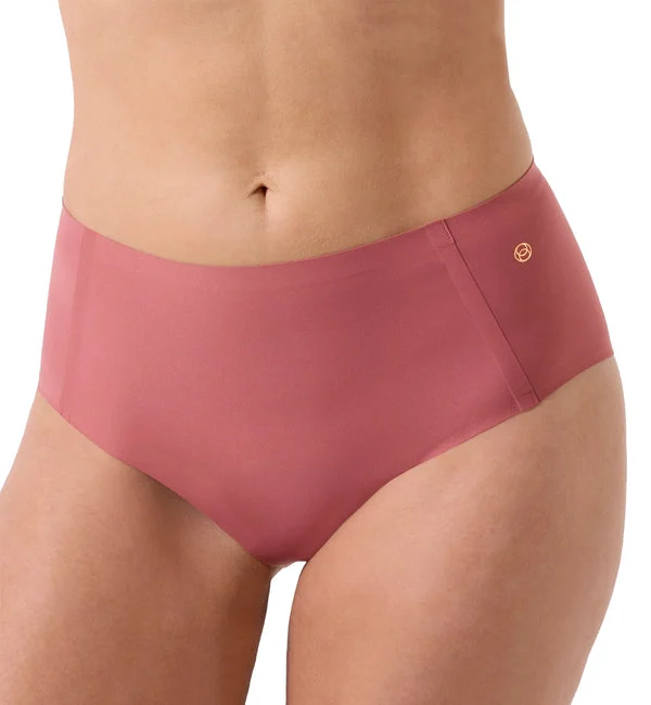 Evelyn & Bobbie High-Waisted Retro Bikini Panty (1704) - Pink Canyon