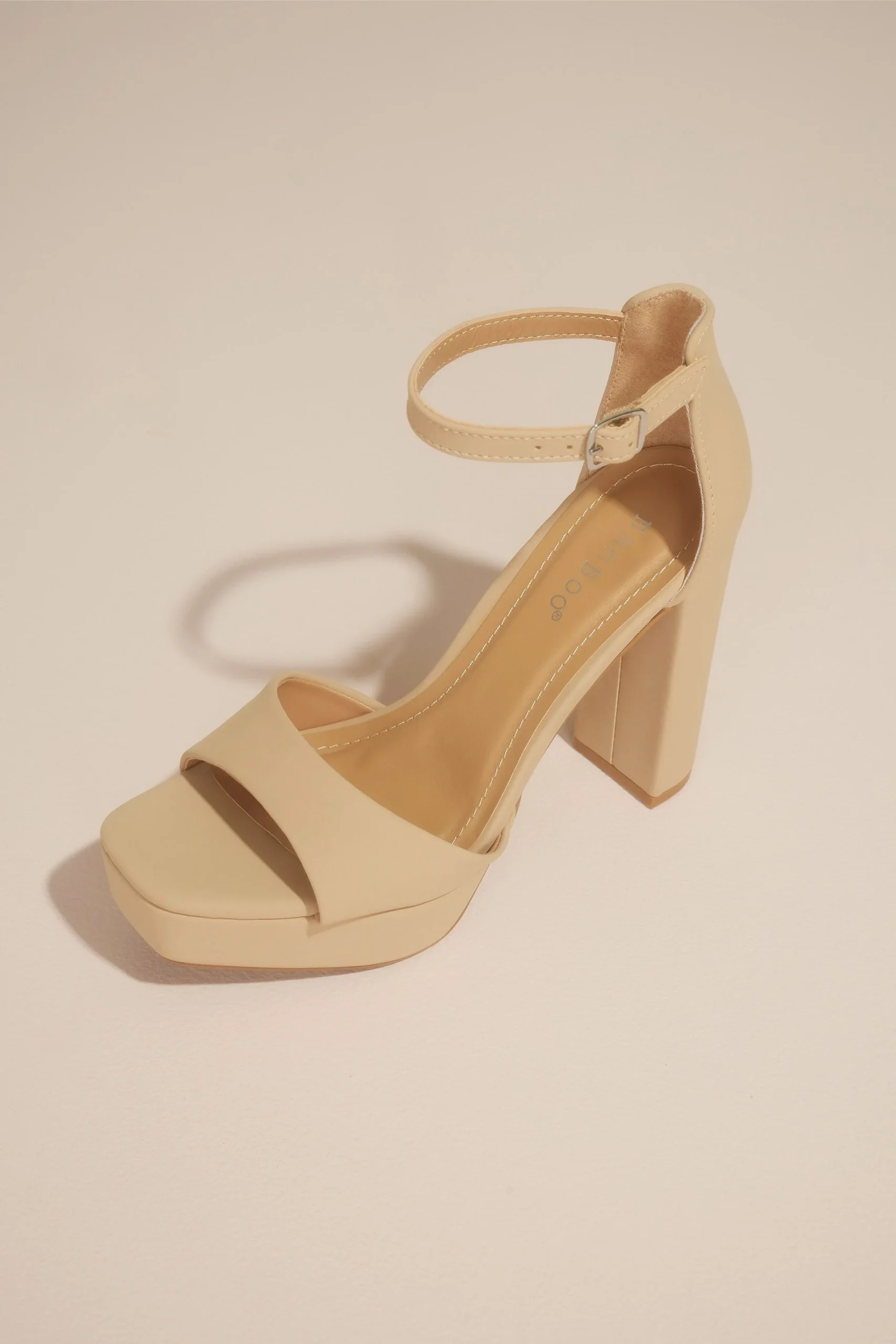 Faux Nubuck Platform Heel Sandals