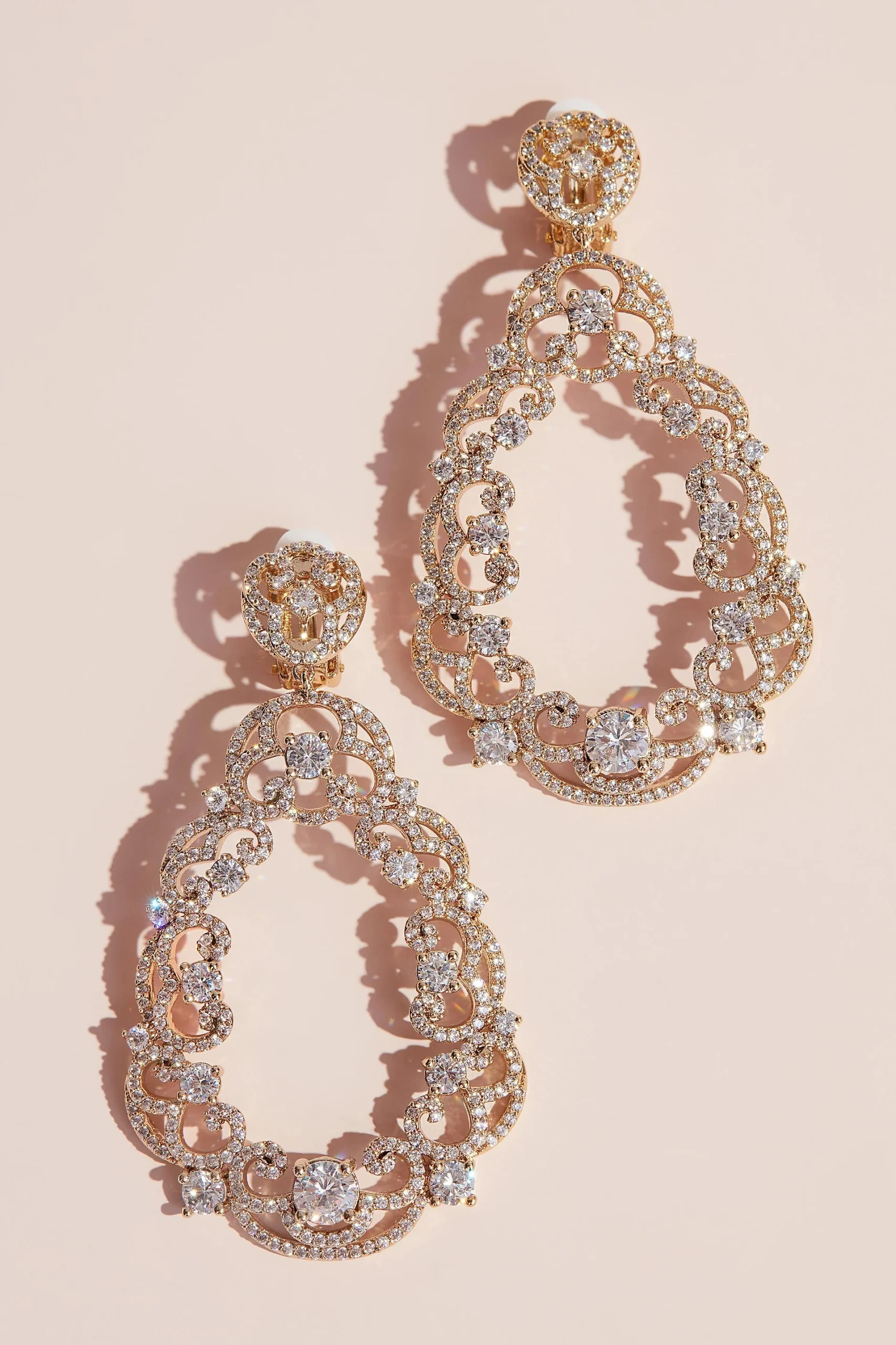 Filigree Crystal Teardrop Earrings