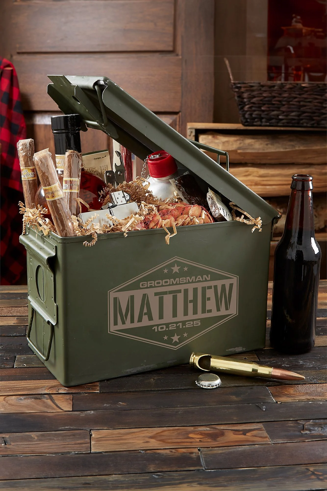 Five-Star Groomsman Personalized 50 Cal Ammo Can