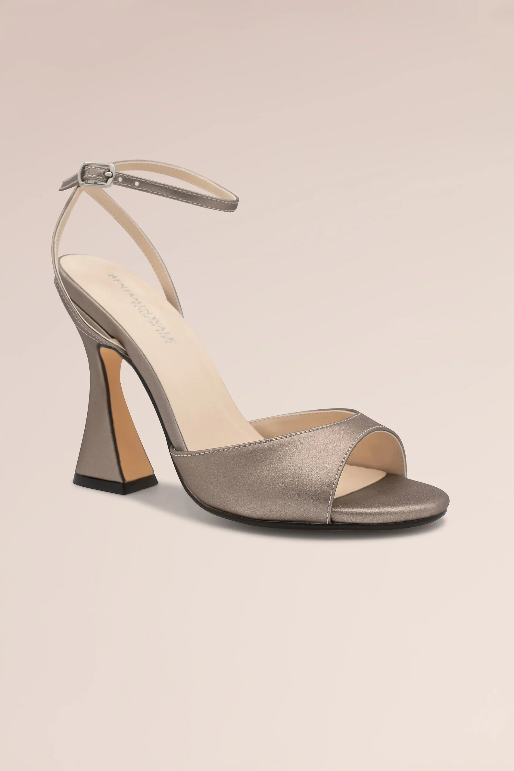 Flared Heel Sandals with Ankle Strap