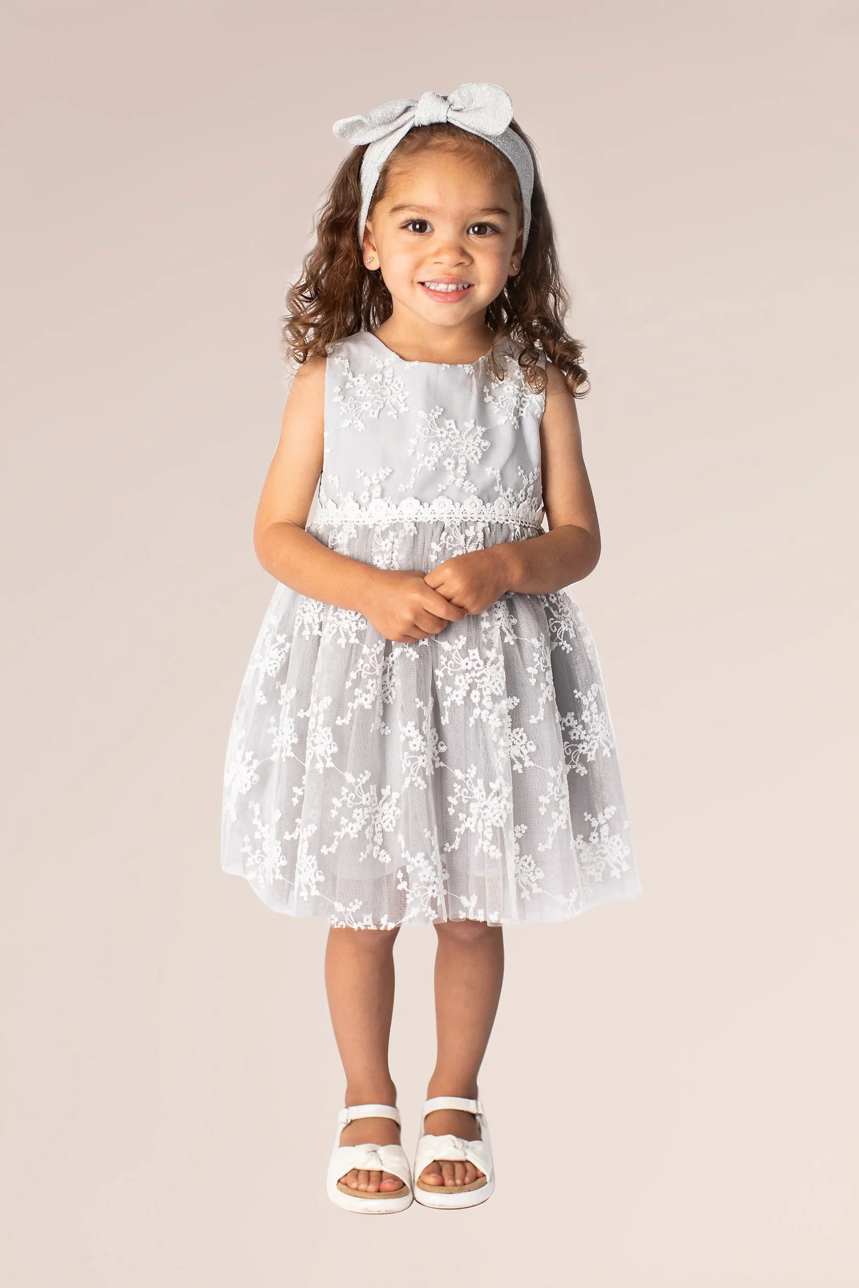Floral Embroidered Tank Flower Girl Dress