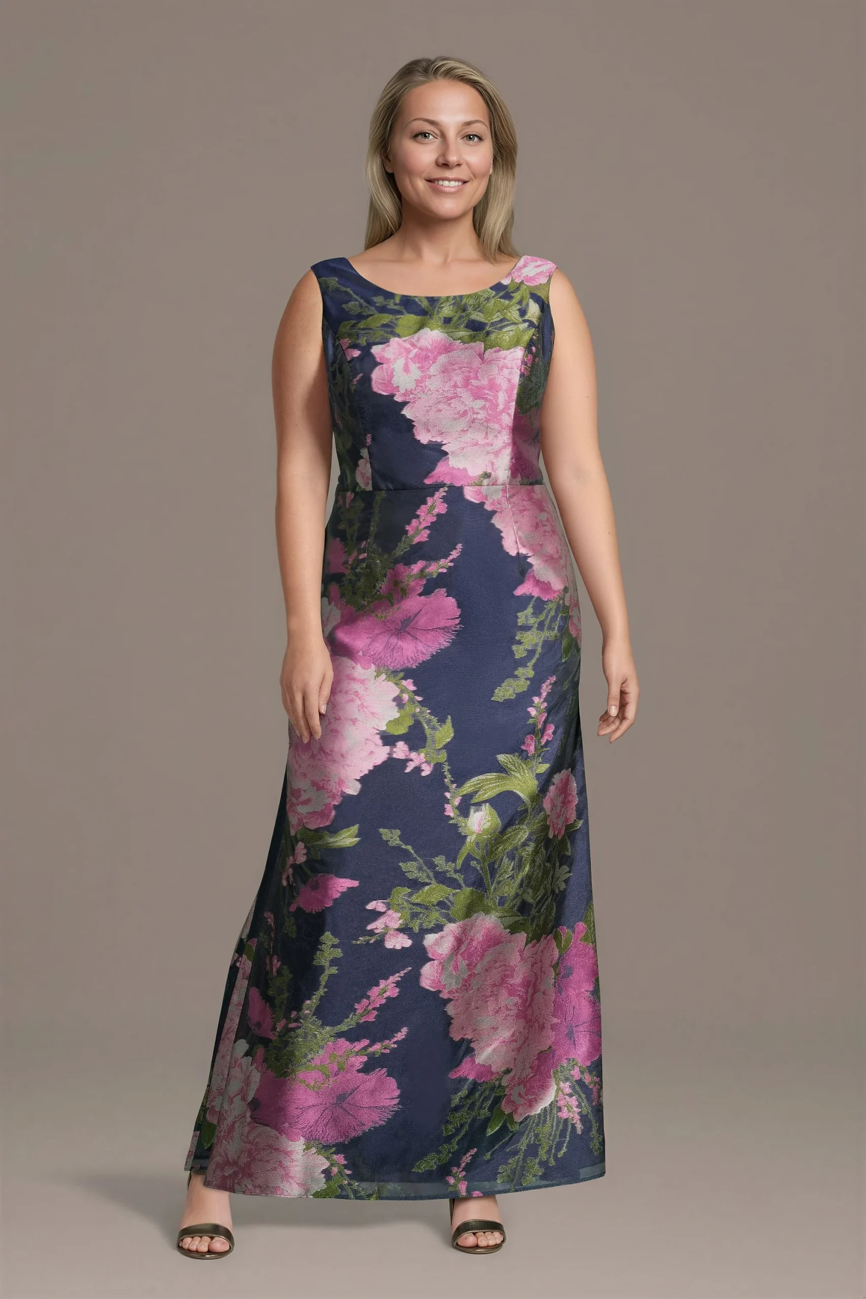 Floral High-Neck A-Line Tank Dress