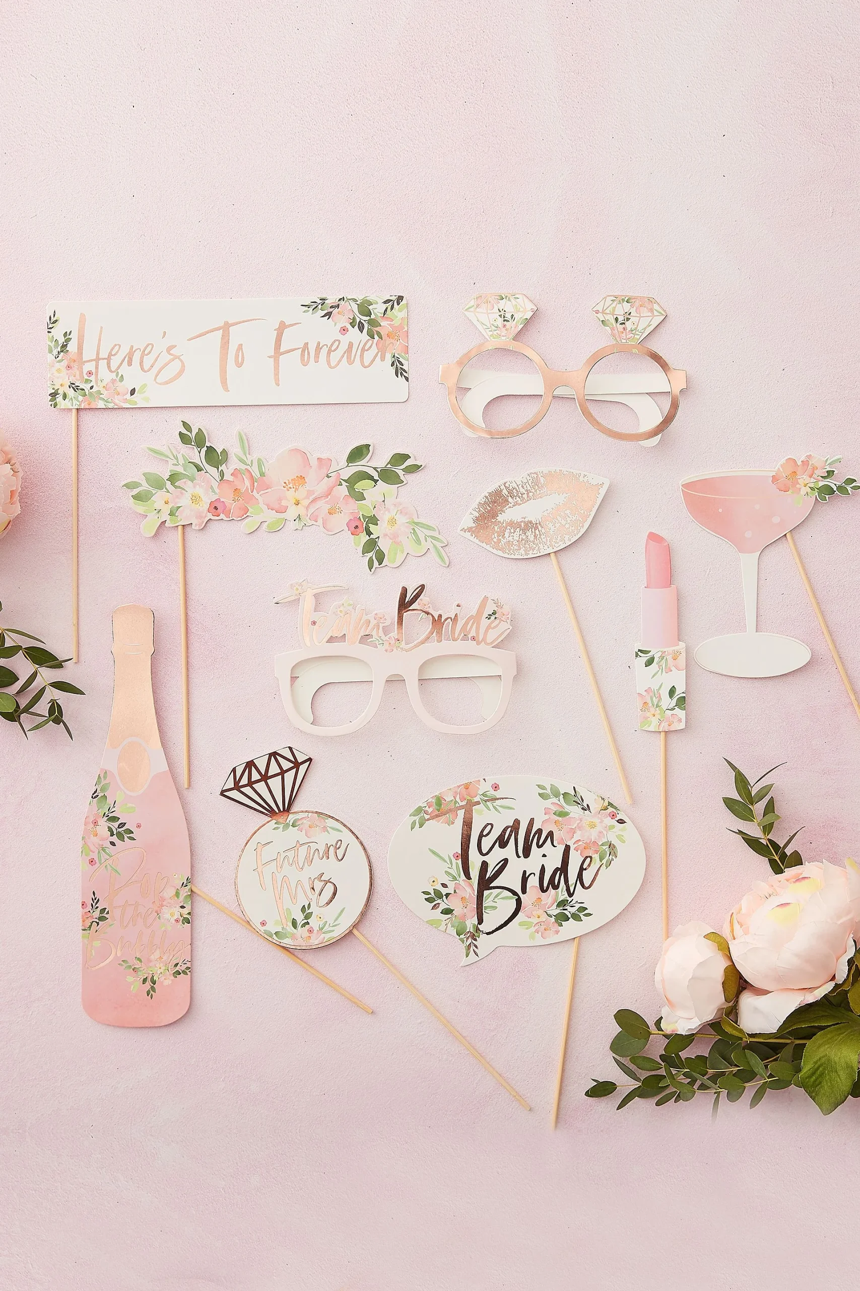 Floral Team Bride Photo Booth Props