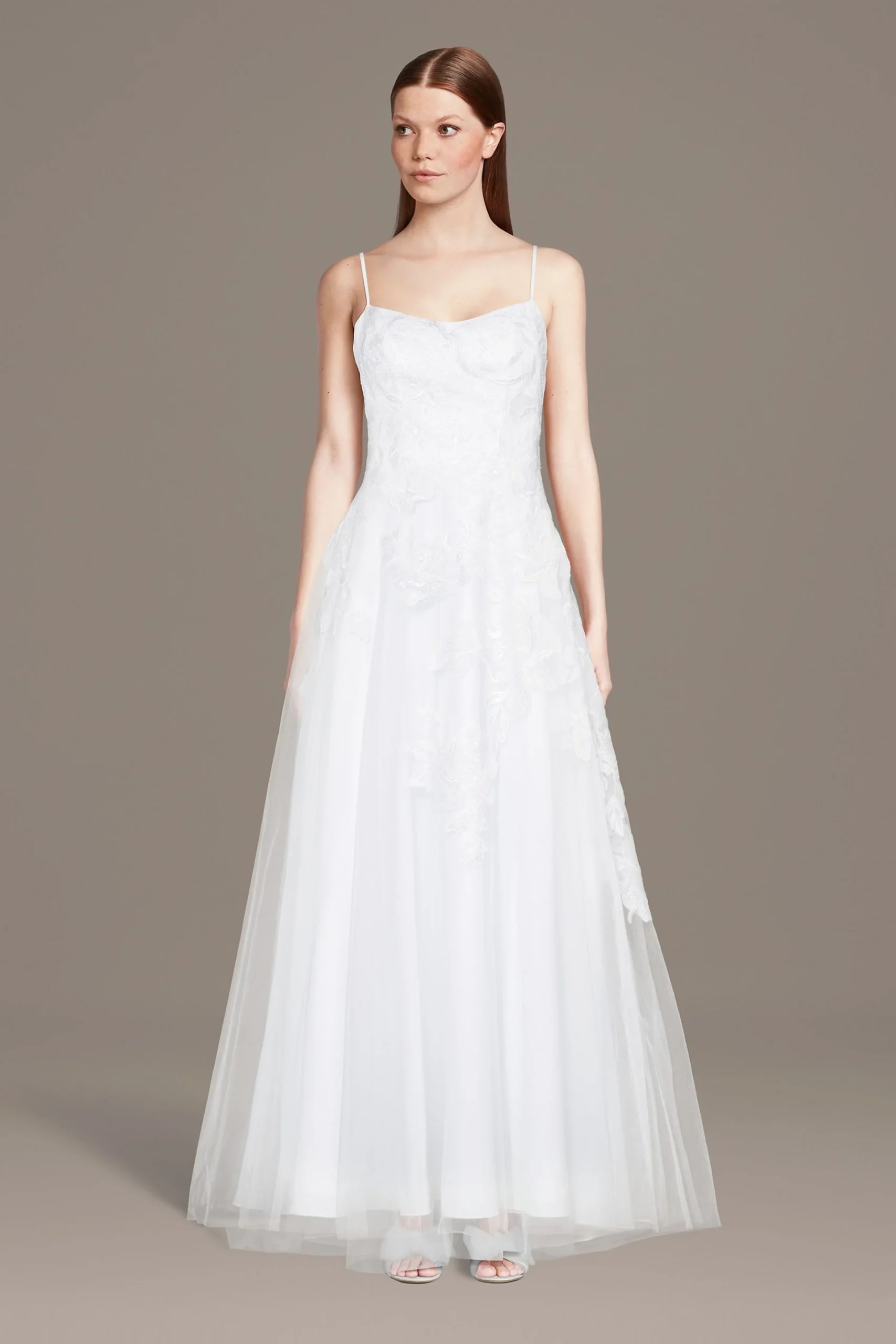 Floral Tulle Low-Back A-Line Wedding Dress