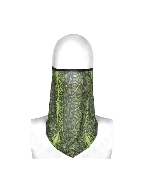 Fluorescent Green Python Printing Back Lace-Up Punk Triangular Scarf