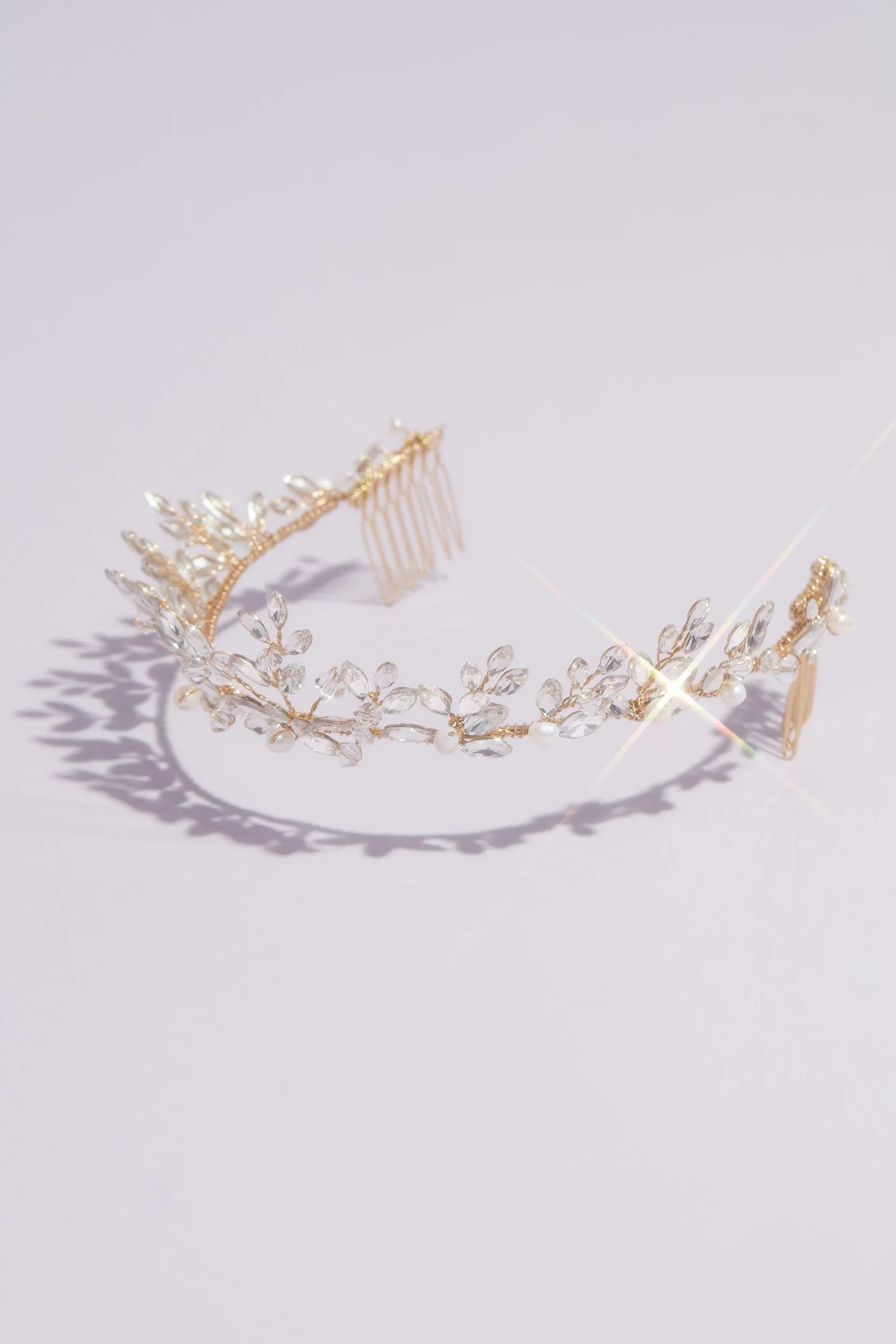 Freshwater Pearl and Swarovski Crystal Vine Tiara