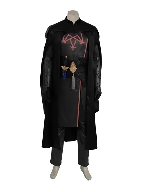 Game Fire Emblem Three Houses Male Leading Role Byleth Black Battle Suit Halloween Cosplay Costume Set