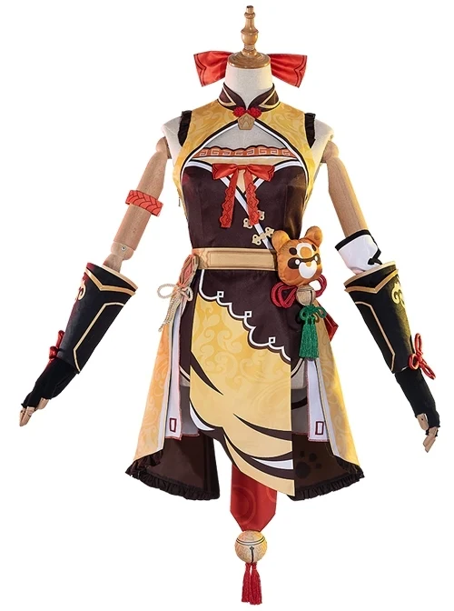 Genshin Impact Xiangling Halloween Game Cosplay Costume Full Set