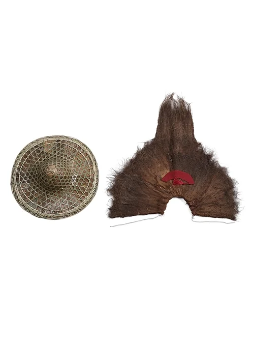 Ghost Of Tsushima Jin Sakai Red Samurai Suit Halloween Cosplay Accessories Bamboo Hat And Straw Rain Cape