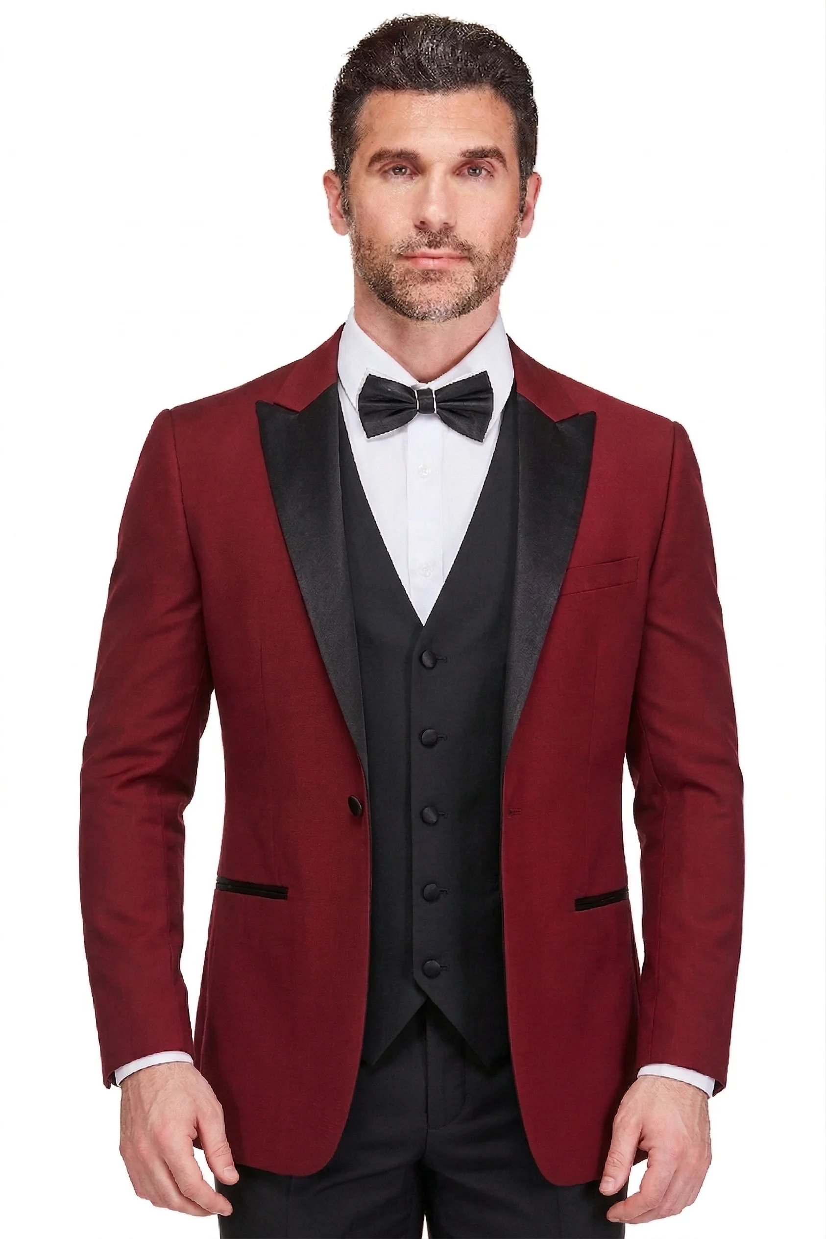 Gino Vitale Men’s 3-Piece Notch Lapel Slim Fit Tuxedo