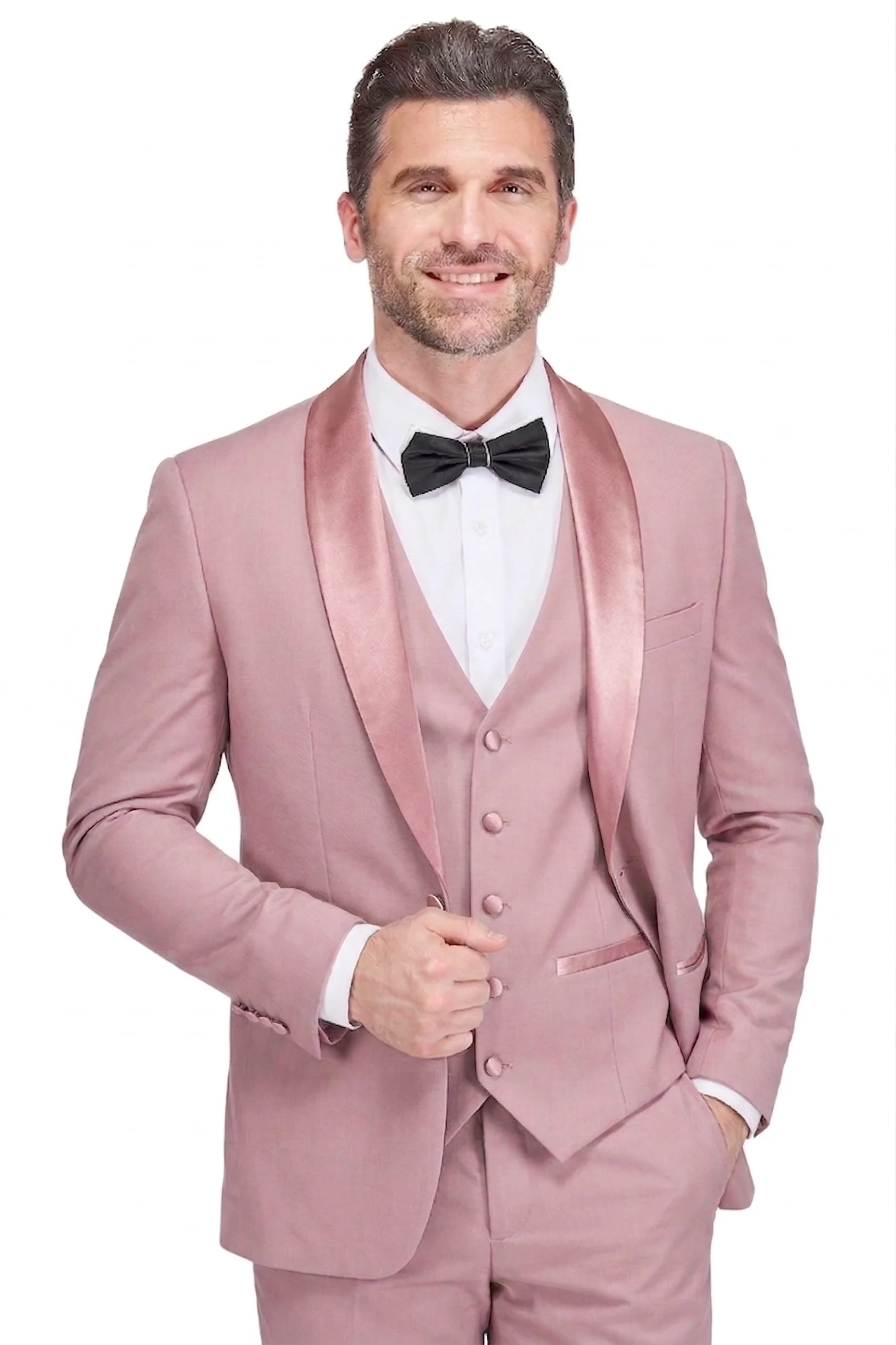 Gino Vitale Men’s 3-Piece Shawl Lapel Slim Fit Tuxedo