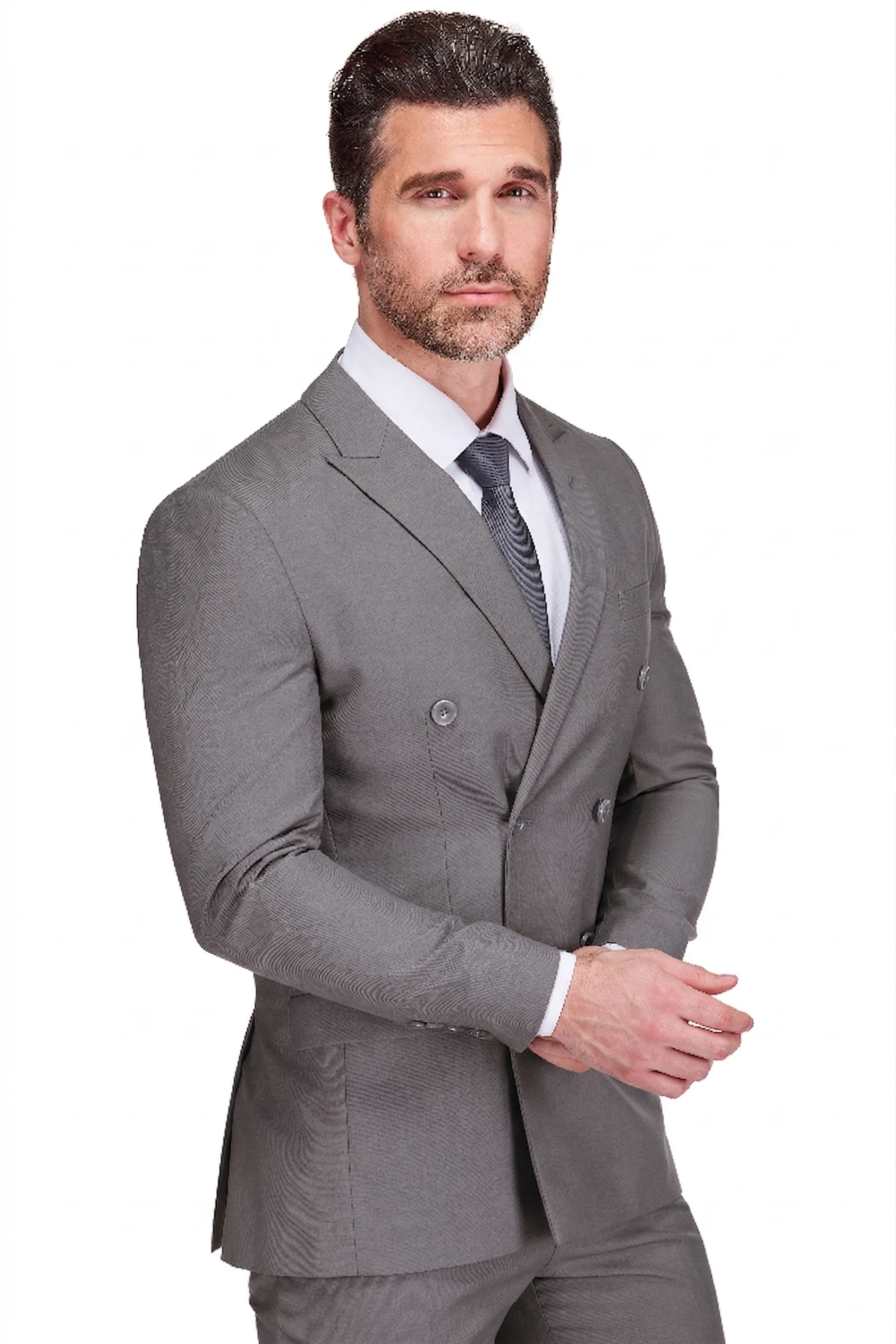 Gino Vitale Men’s Double-Breasted 2-Piece Slim Fit Suit