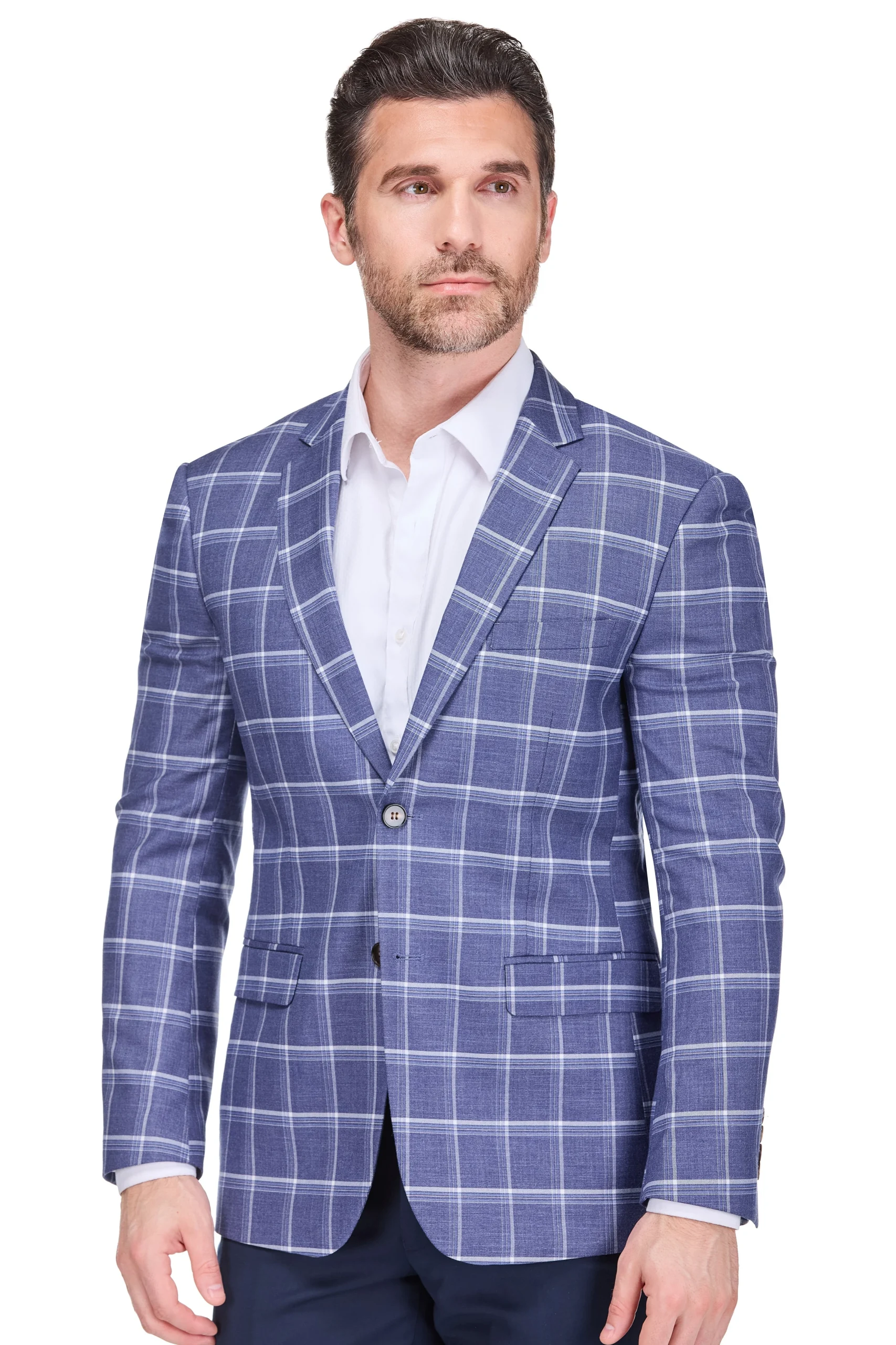 Gino Vitale Men’s Plaid Slim Fit Sportcoat Blazer