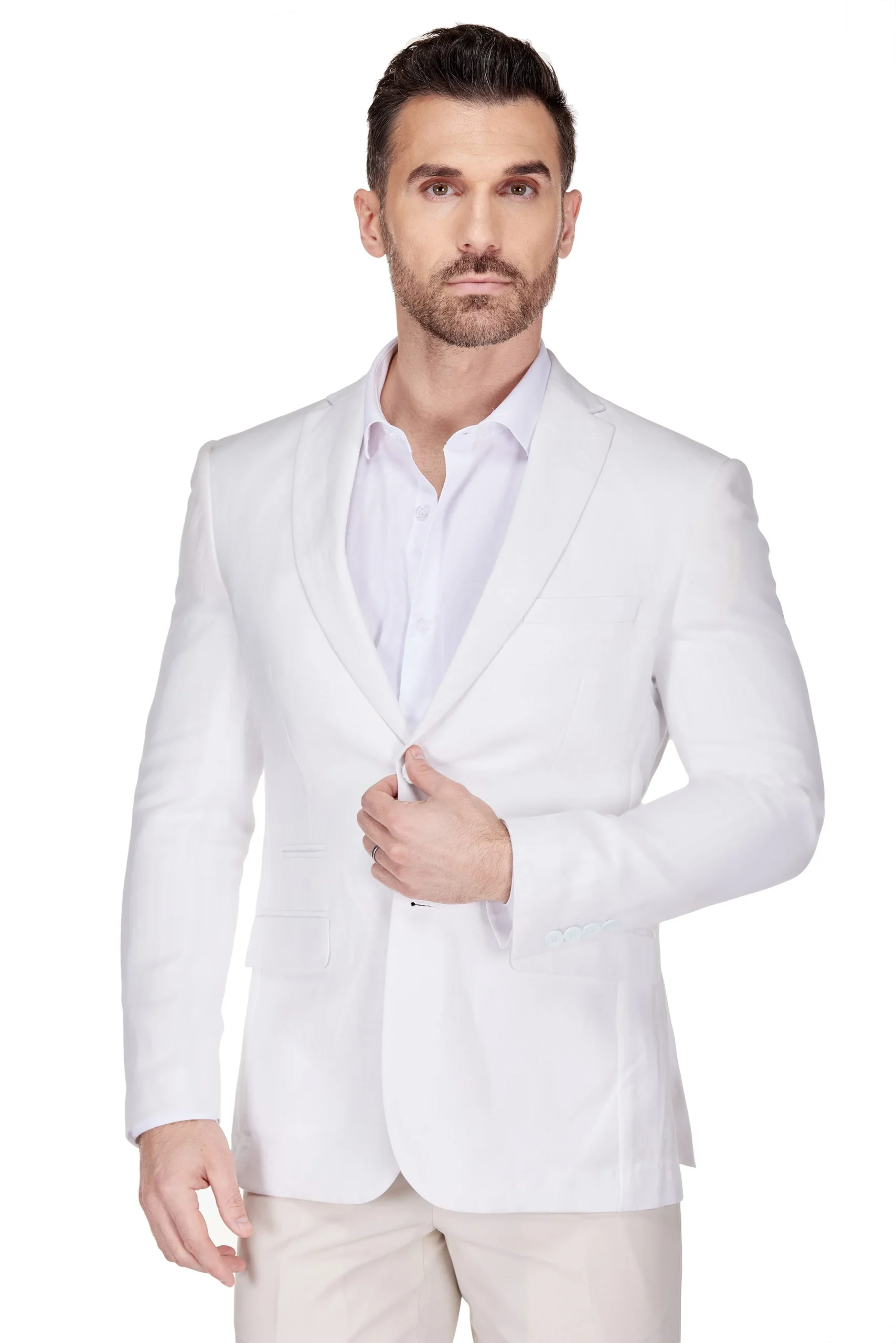 Gino Vitale Men's Slim Fit Linen-Blend Blazer