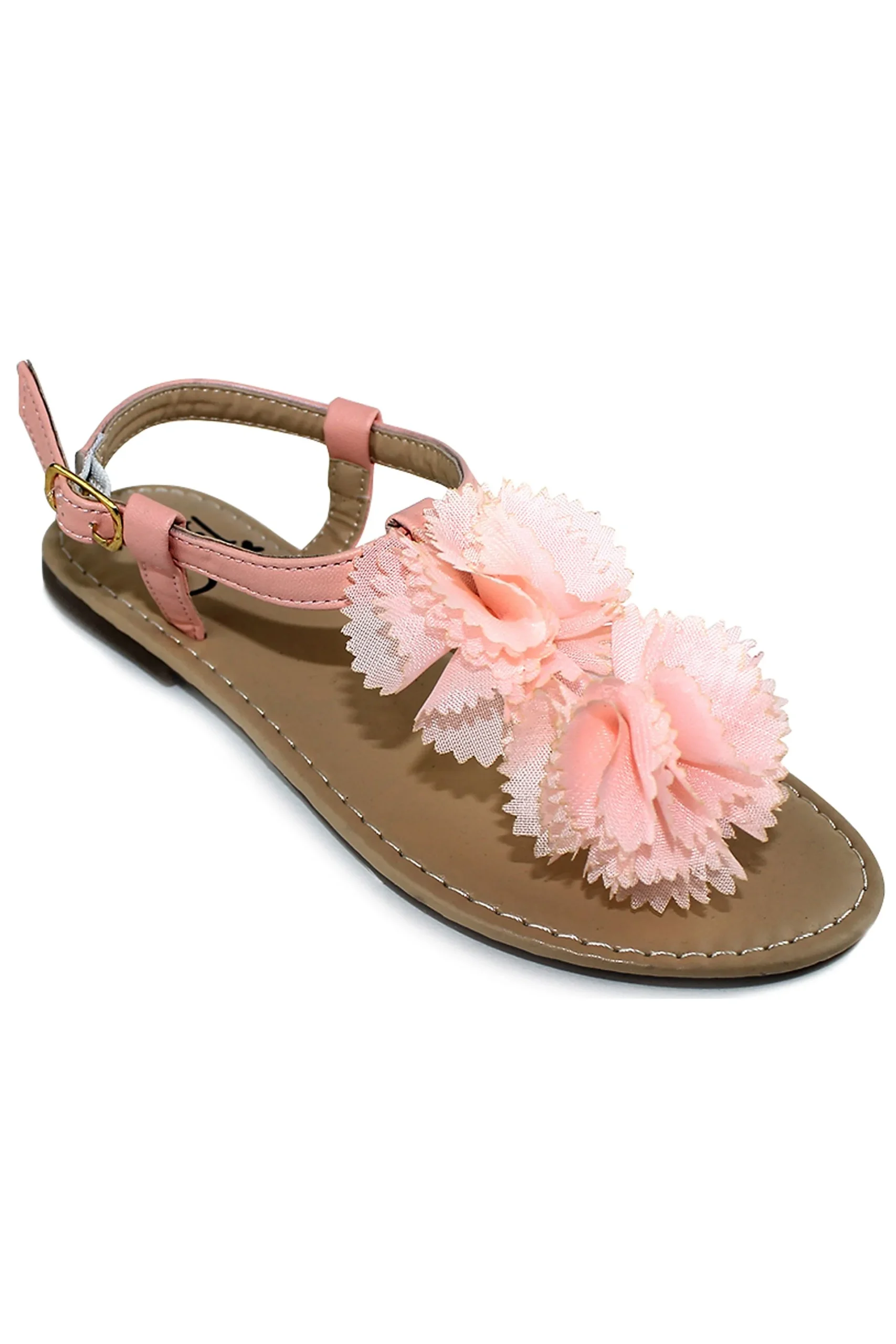 Girls Chiffon Flower Flat Sandal