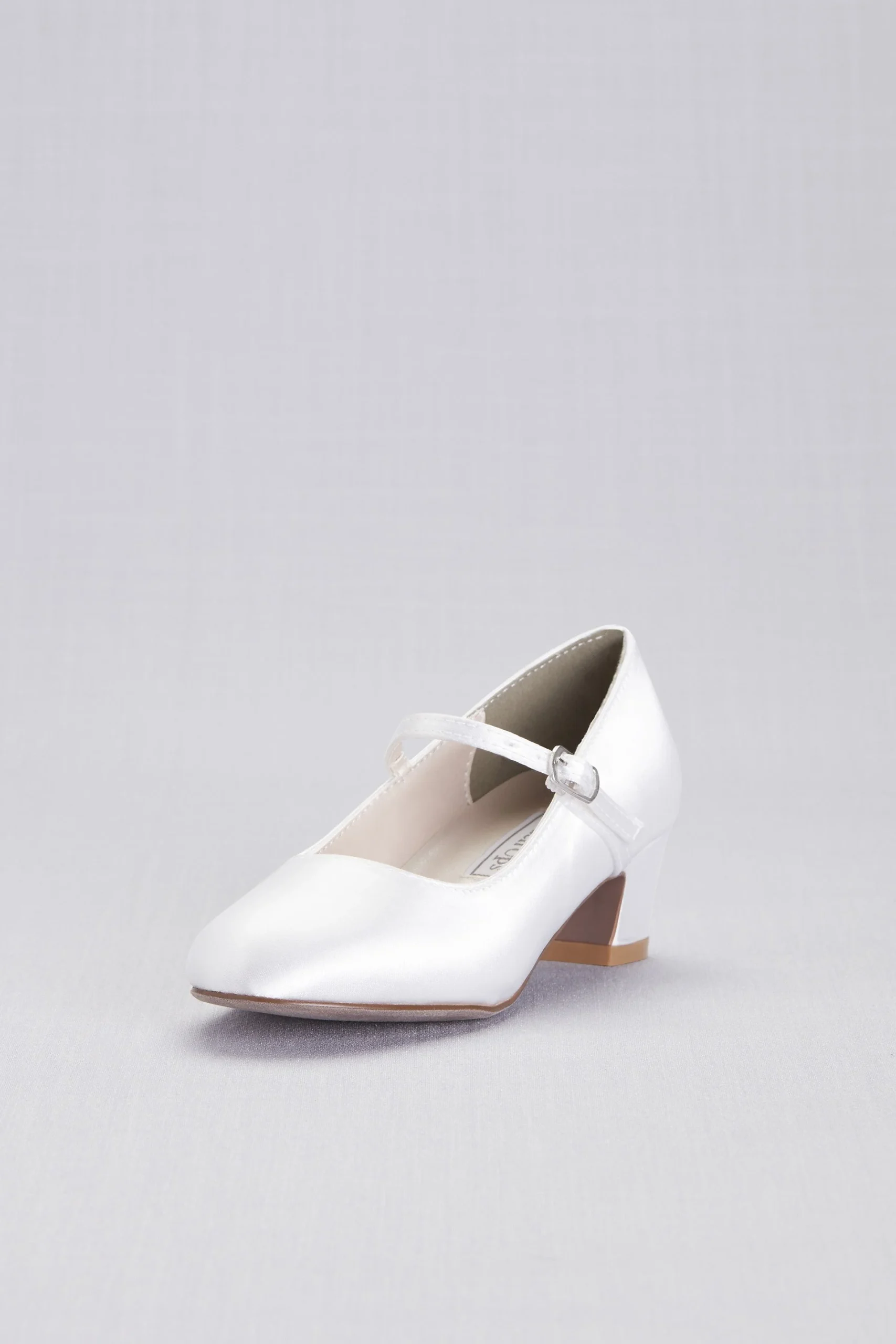Girls Dyeable Satin Low-Heel Mary-Janes