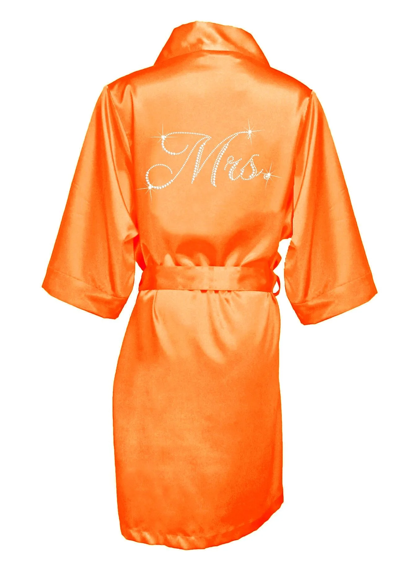 Glam Script Rhinestone Mrs. Satin Robe