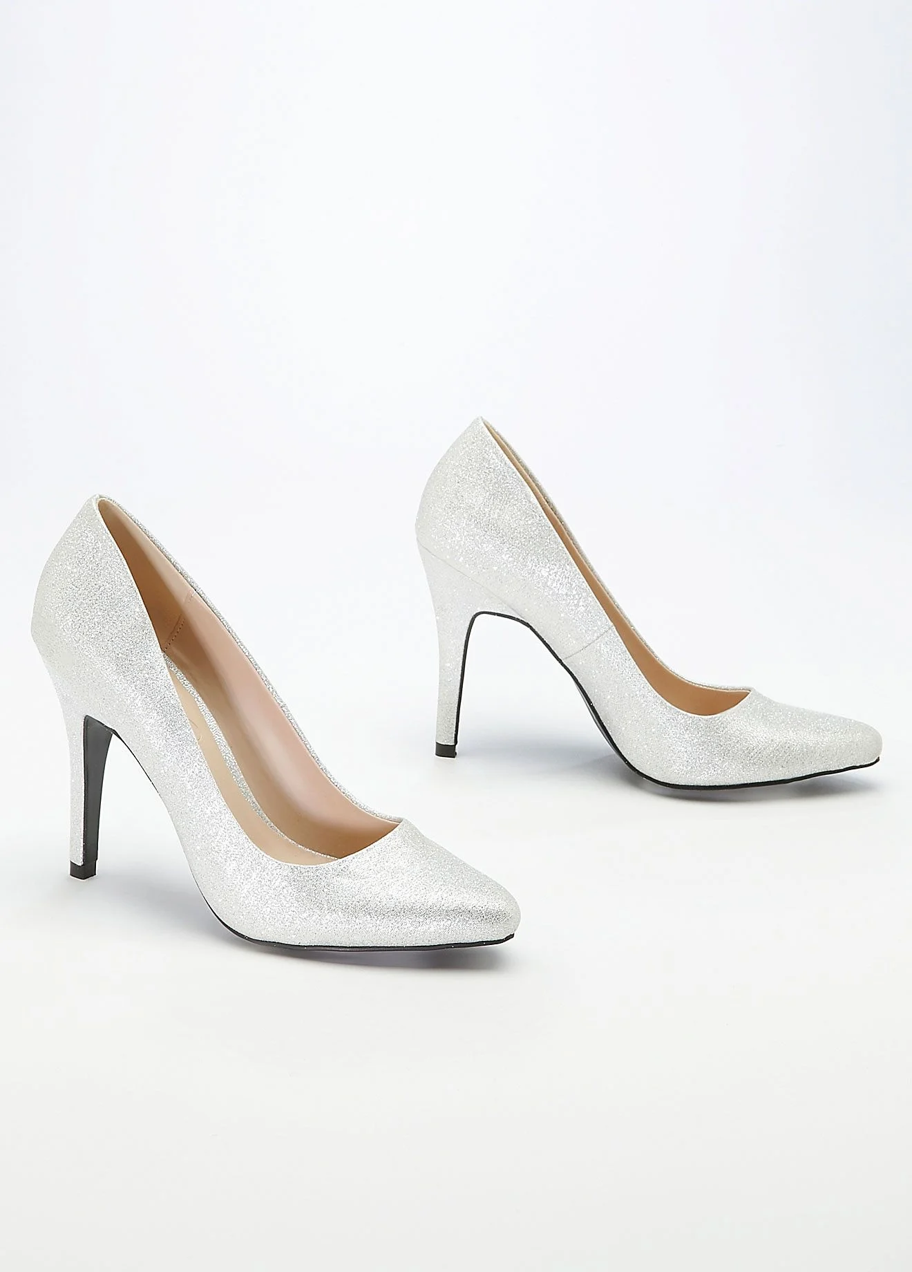 Glitter Crepe High Heel Pointy Toe Pump
