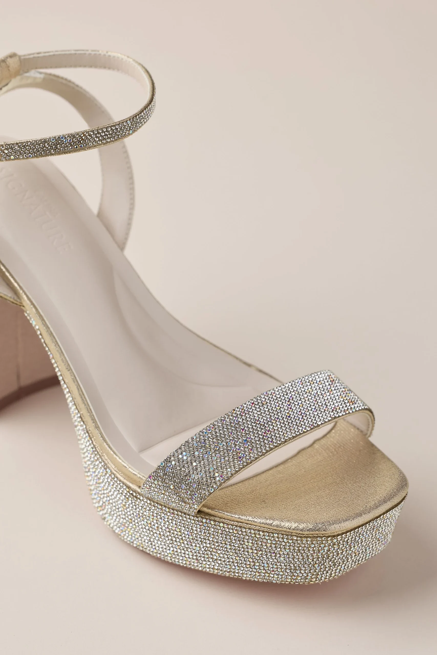 Glitter High Block Heel Sandals