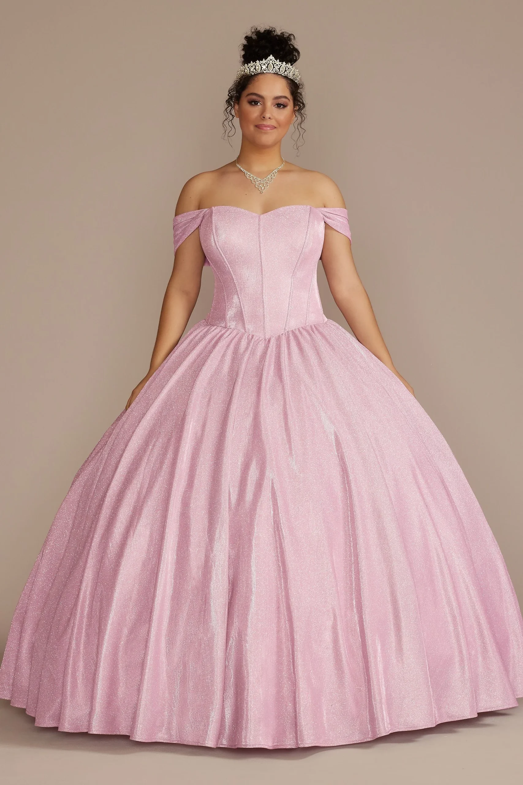 Glitter Knit Corset Quince Ball Gown