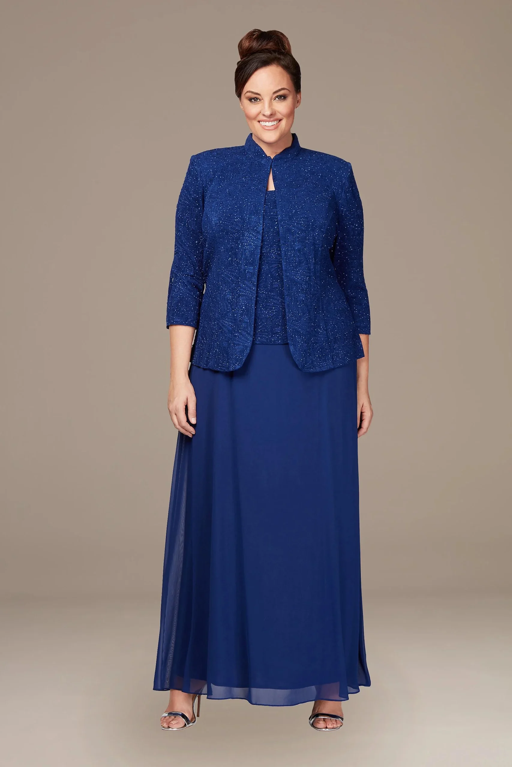 Glitter Knit Dress and Jacket Plus Size Set