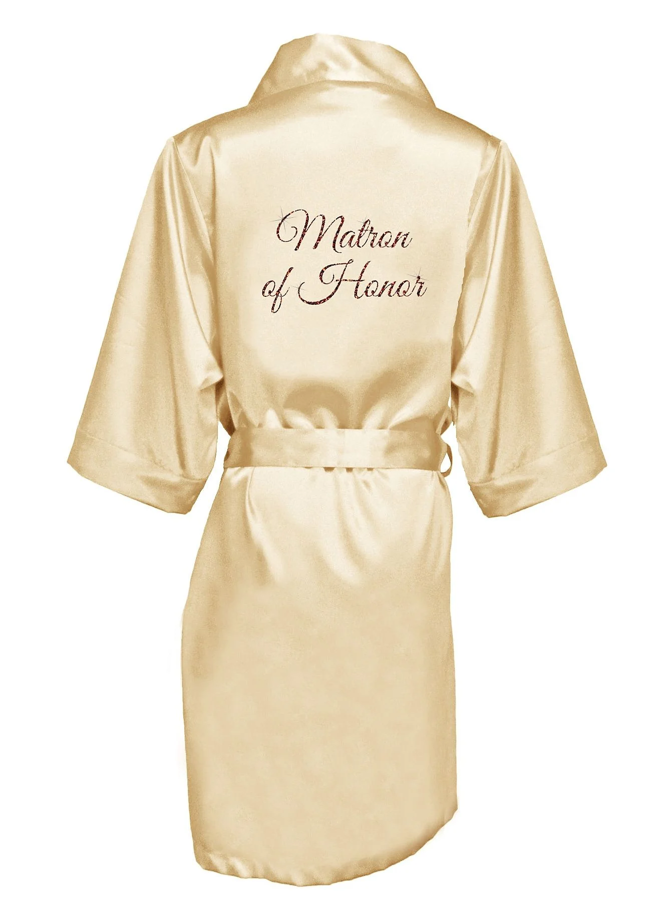 Glitter Matron of Honor Satin Robe