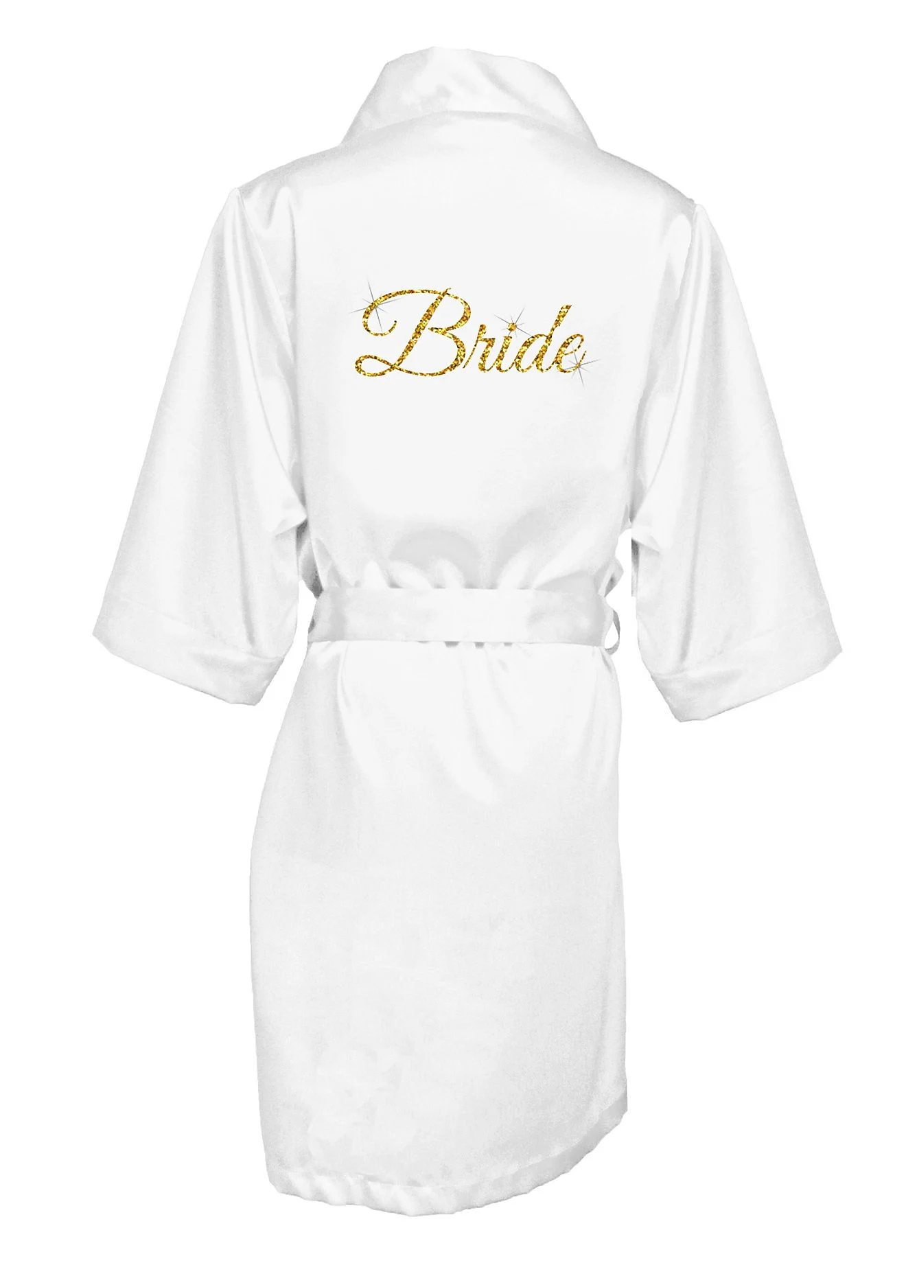 Glitter Print Bride Satin Robe