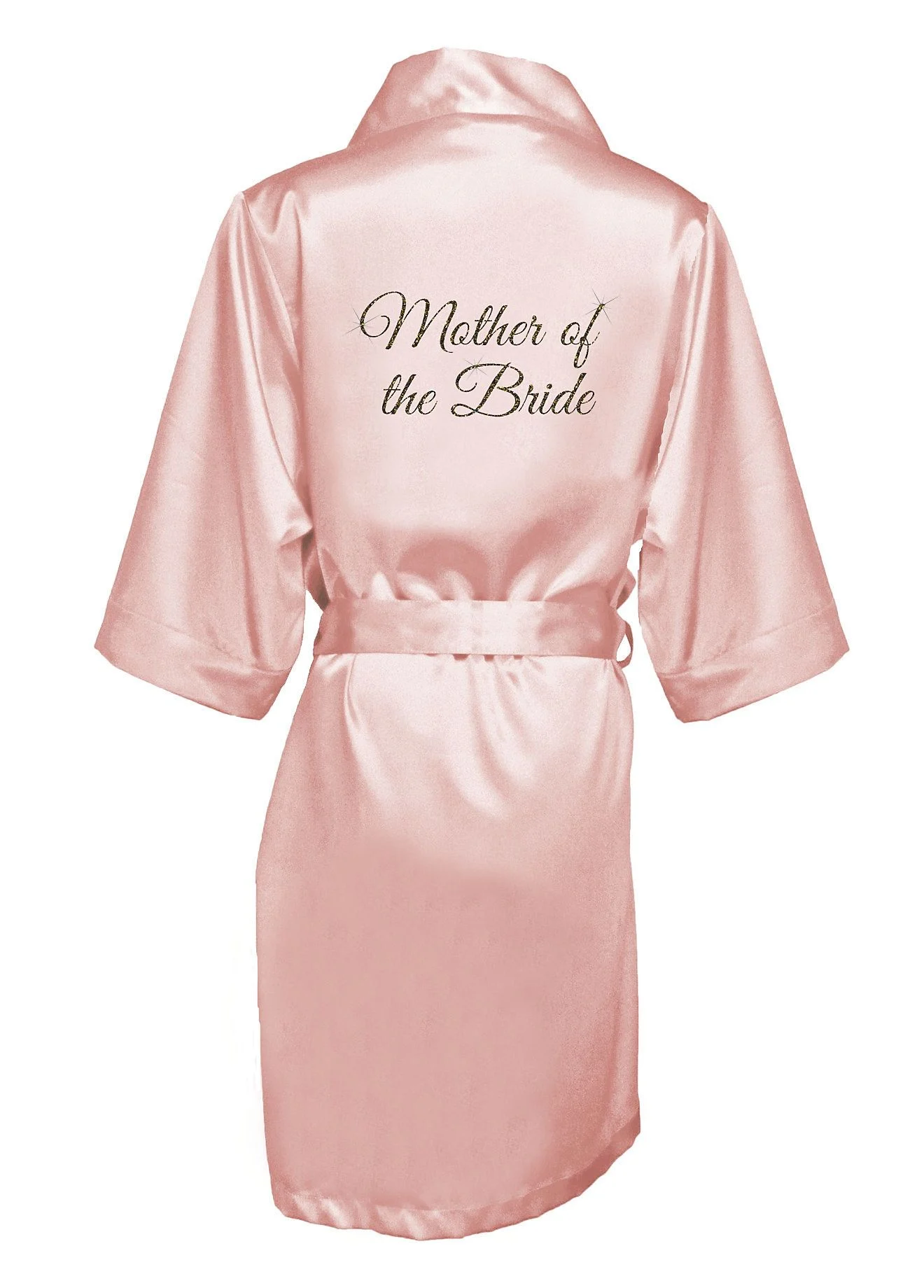 Glitter Print Mother of the Bride Satin Robe