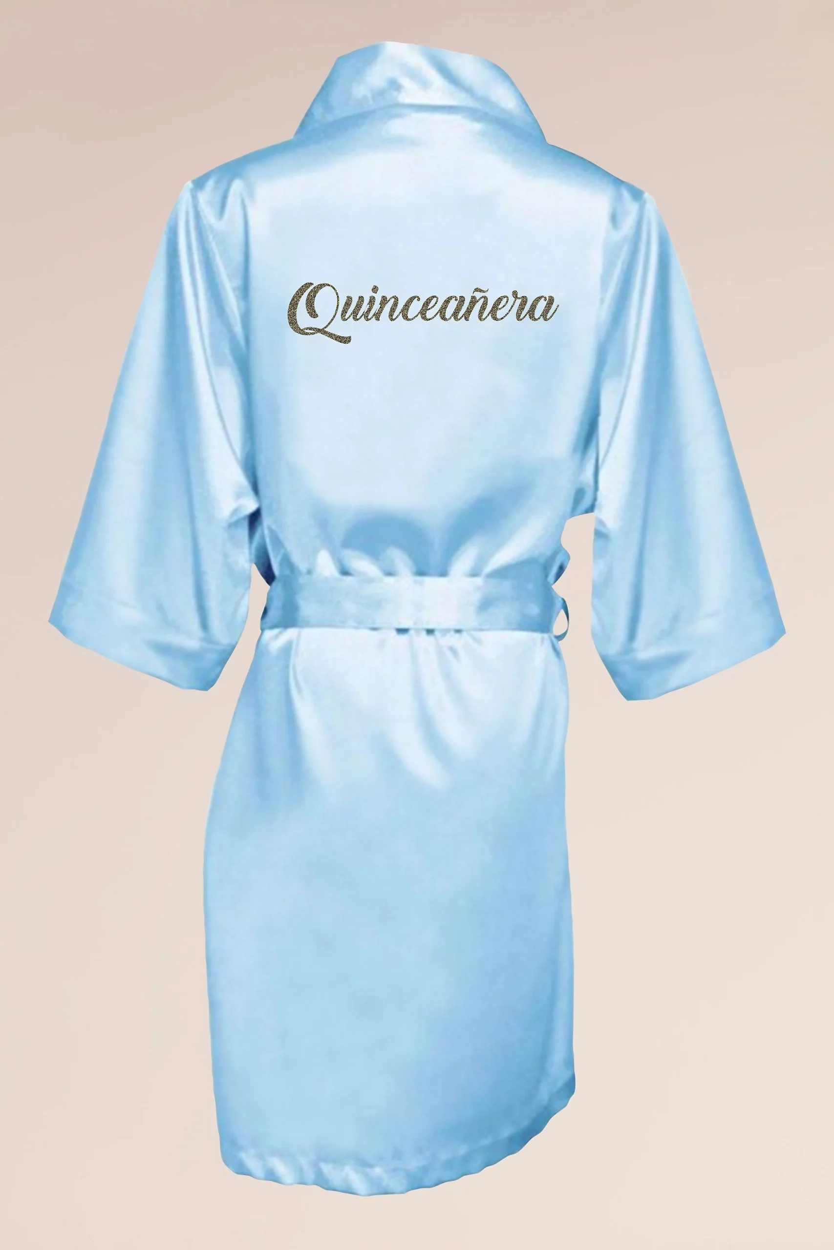 Glitter Print Satin Quinceanera Robe
