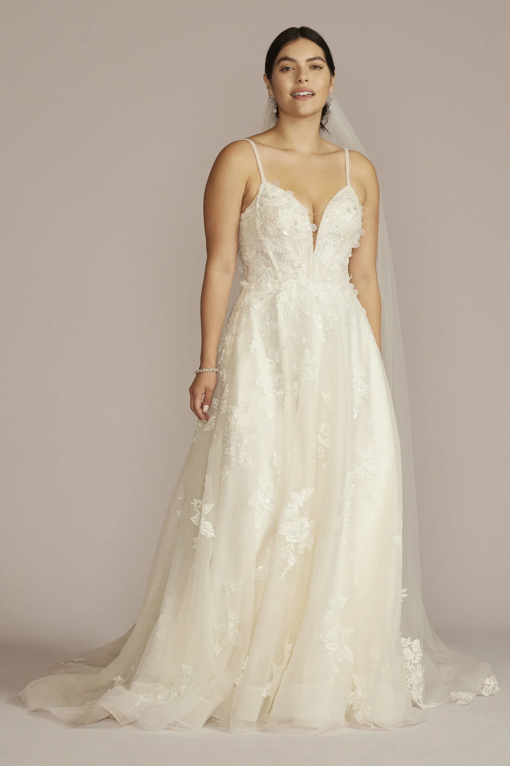 Glitter Tulle Appliqued Corset Bodice