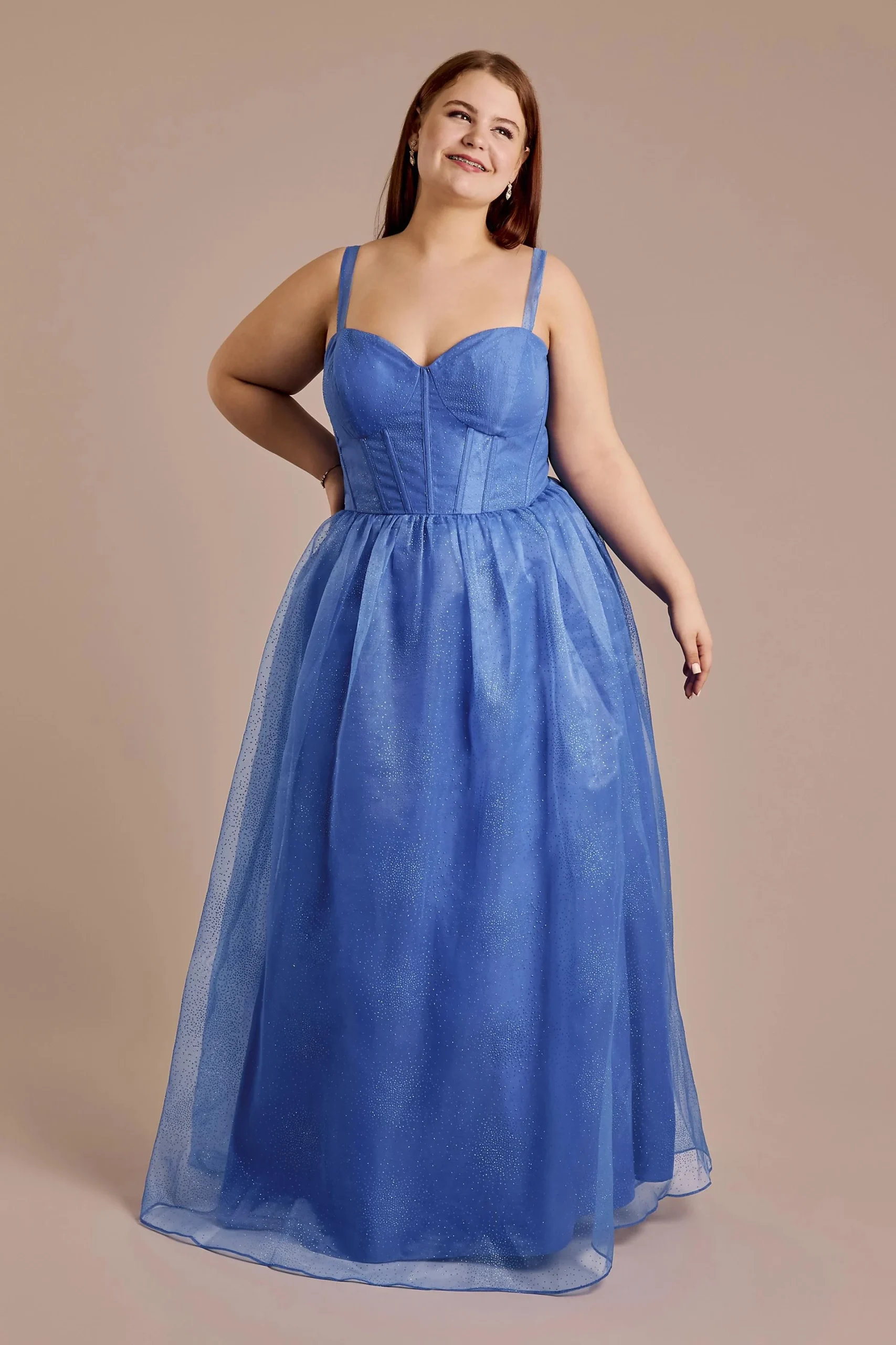 Glitter Tulle Corset Bodice Ball Gown