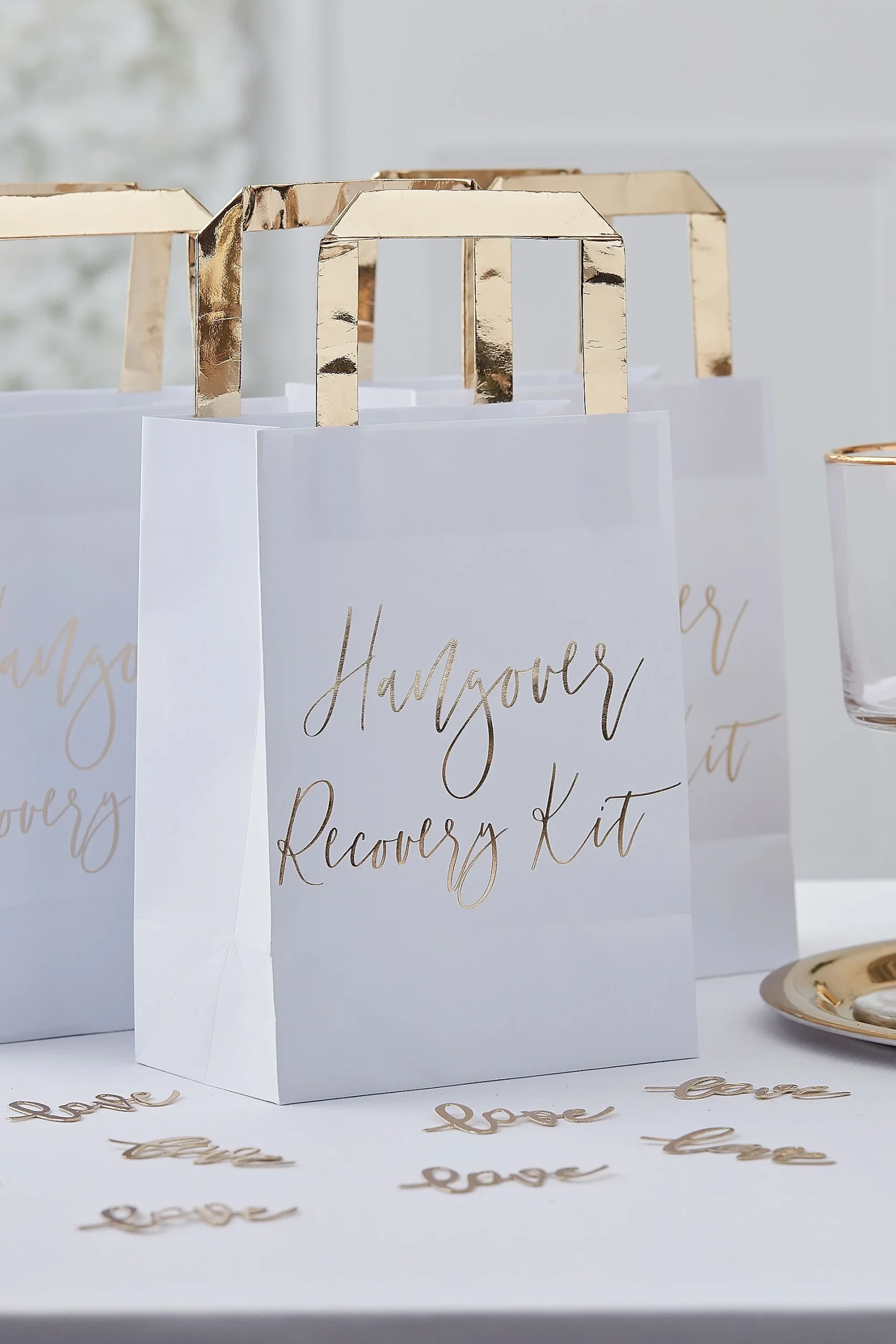 Gold Foil Hangover Recovery Kit Bags