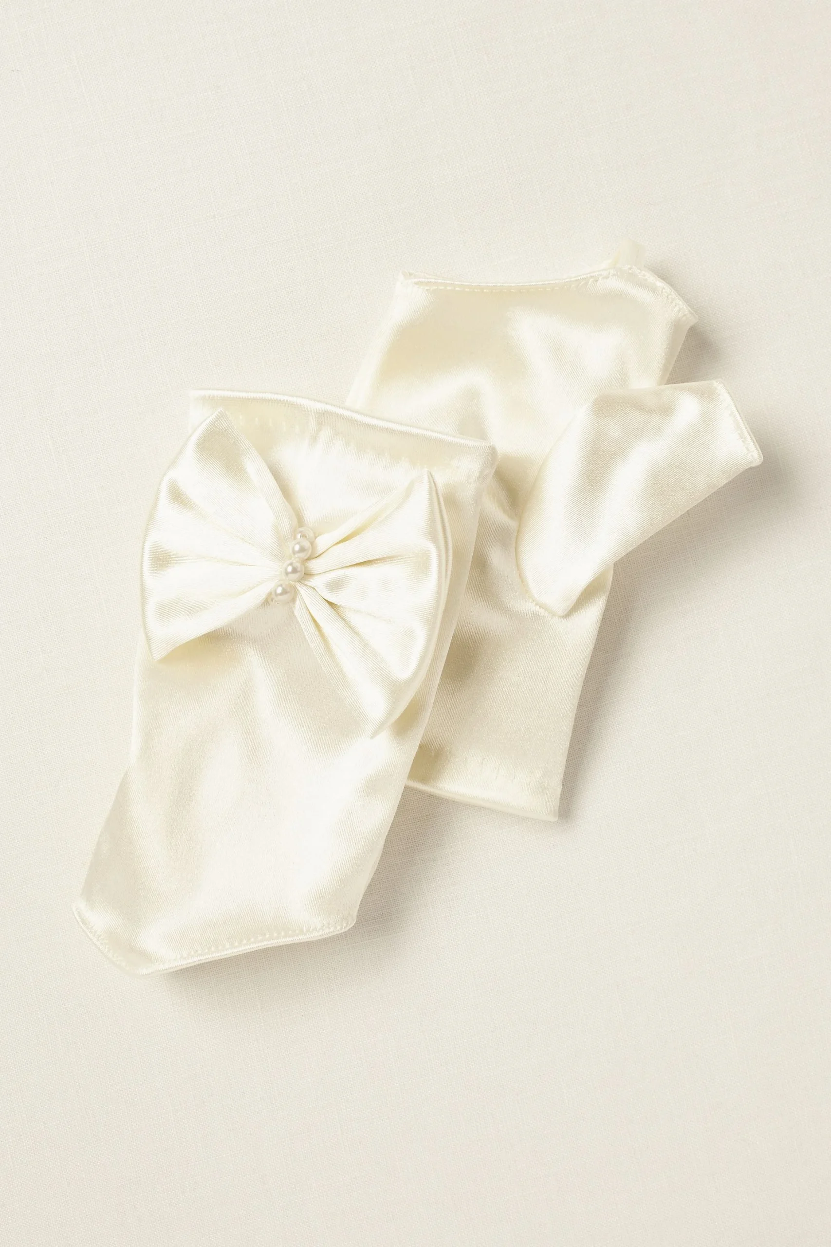 Greatlookz Satin Beaded Wrist Length Dress Mitts