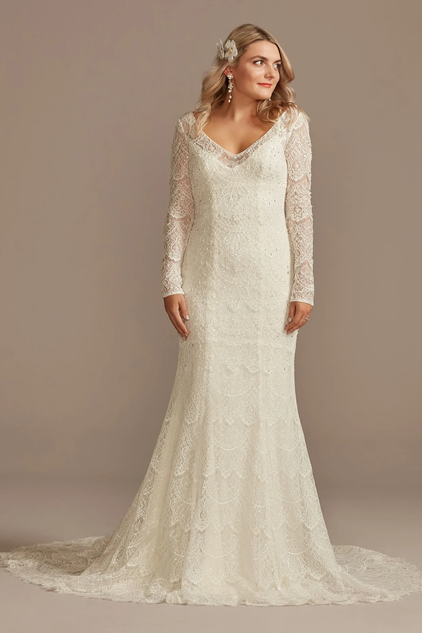 Hand Beaded Cap Sleeve Wedding Dress