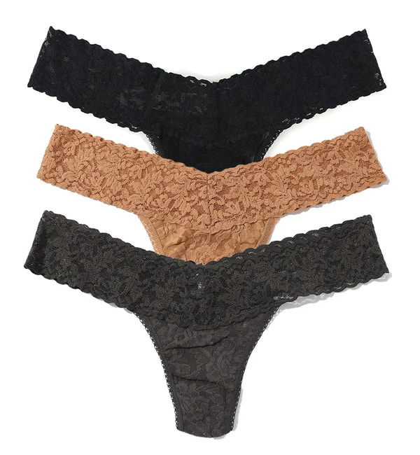 Hanky Panky 3-PACK Signature Lace Low Rise Thong (49113PK) - SASG
