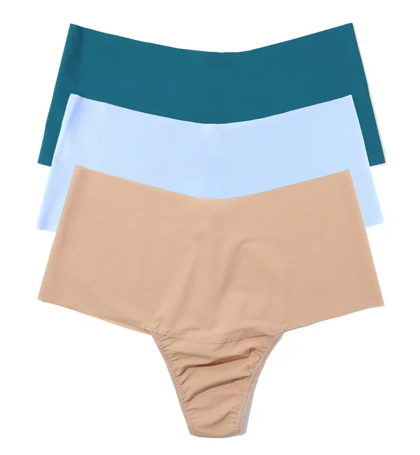 Hanky Panky BreatheSoft Hi-Rise Thong 3 PACK (6J1921B3PK) - Taupe/Earth Dance/Fresh Air