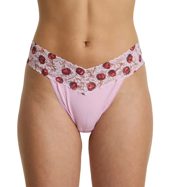 Hanky Panky Cotton-Spandex Original Rise Thong (891802P) - Cherry Delight