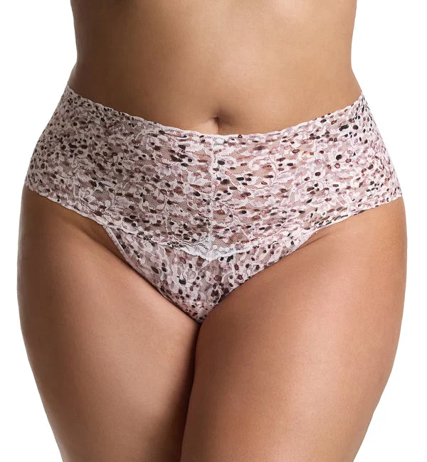 Hanky Panky Plus Size Printed Retro Lace Thong (PR9K1926X) - Unconventional